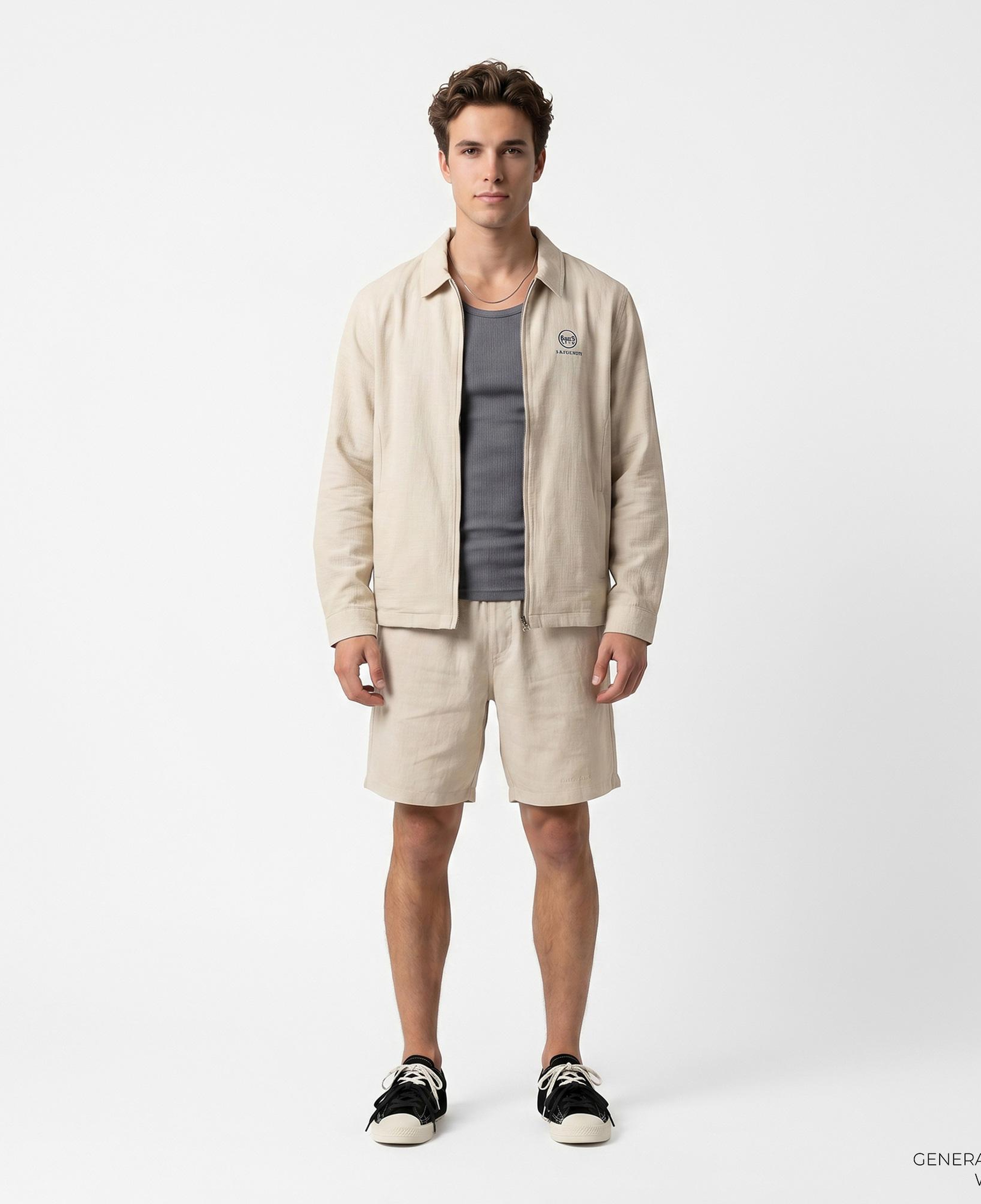 UNITED4 Regular Fit Erkek Krem Şort
