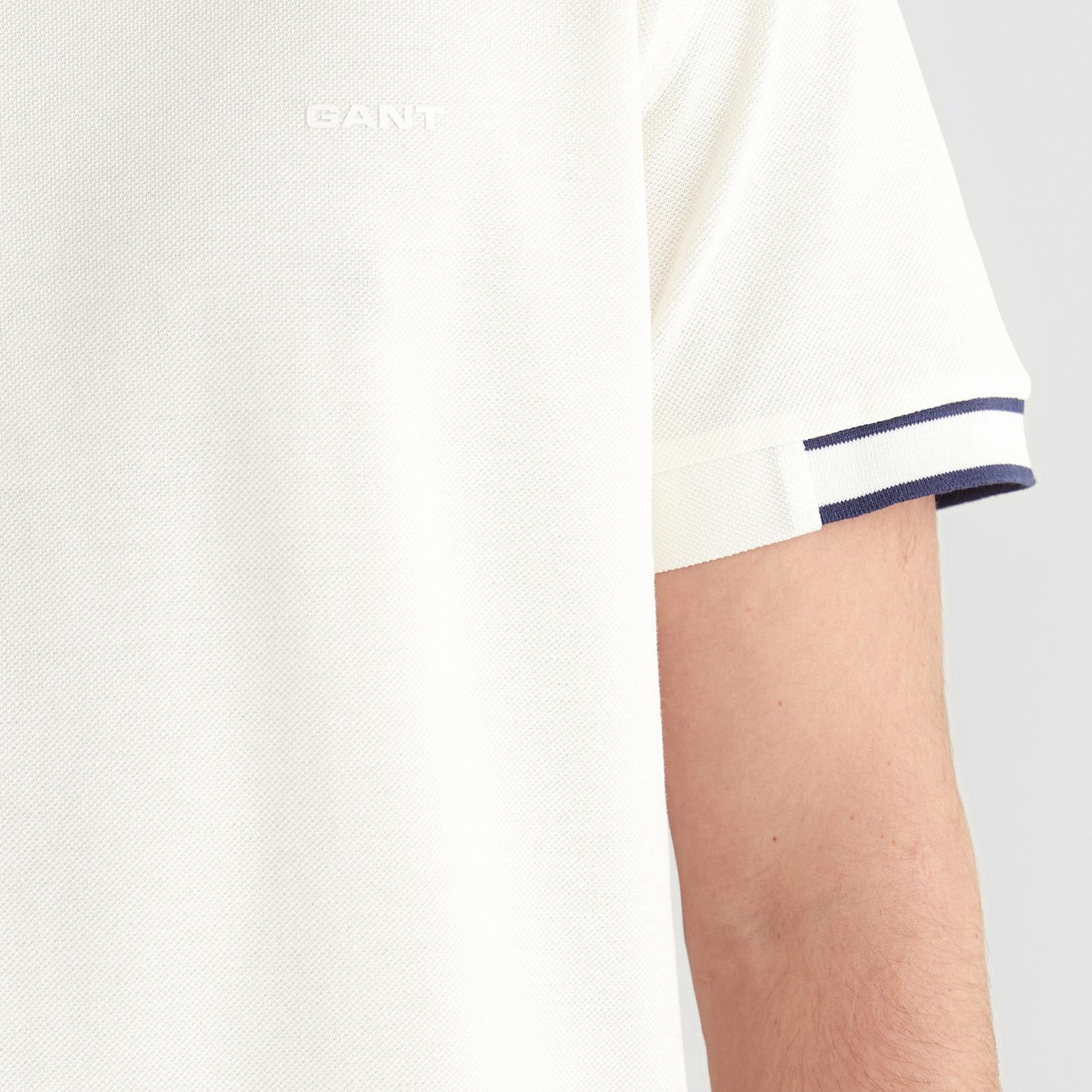 GANT Erkek Beyaz Baskılı Kısa Kollu T-Shirt