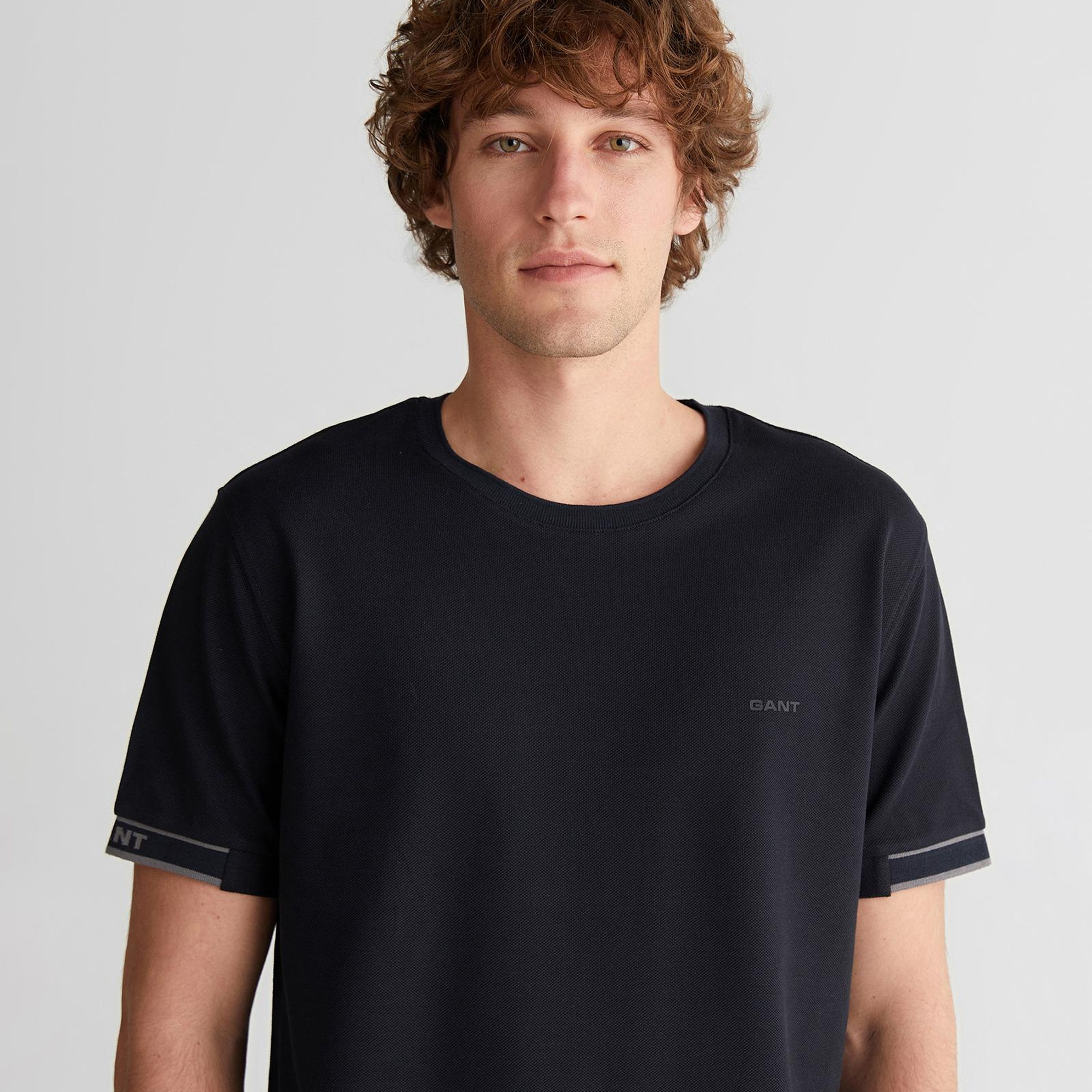 GANT Erkek Siyah Baskılı Regular Fit T-Shirt