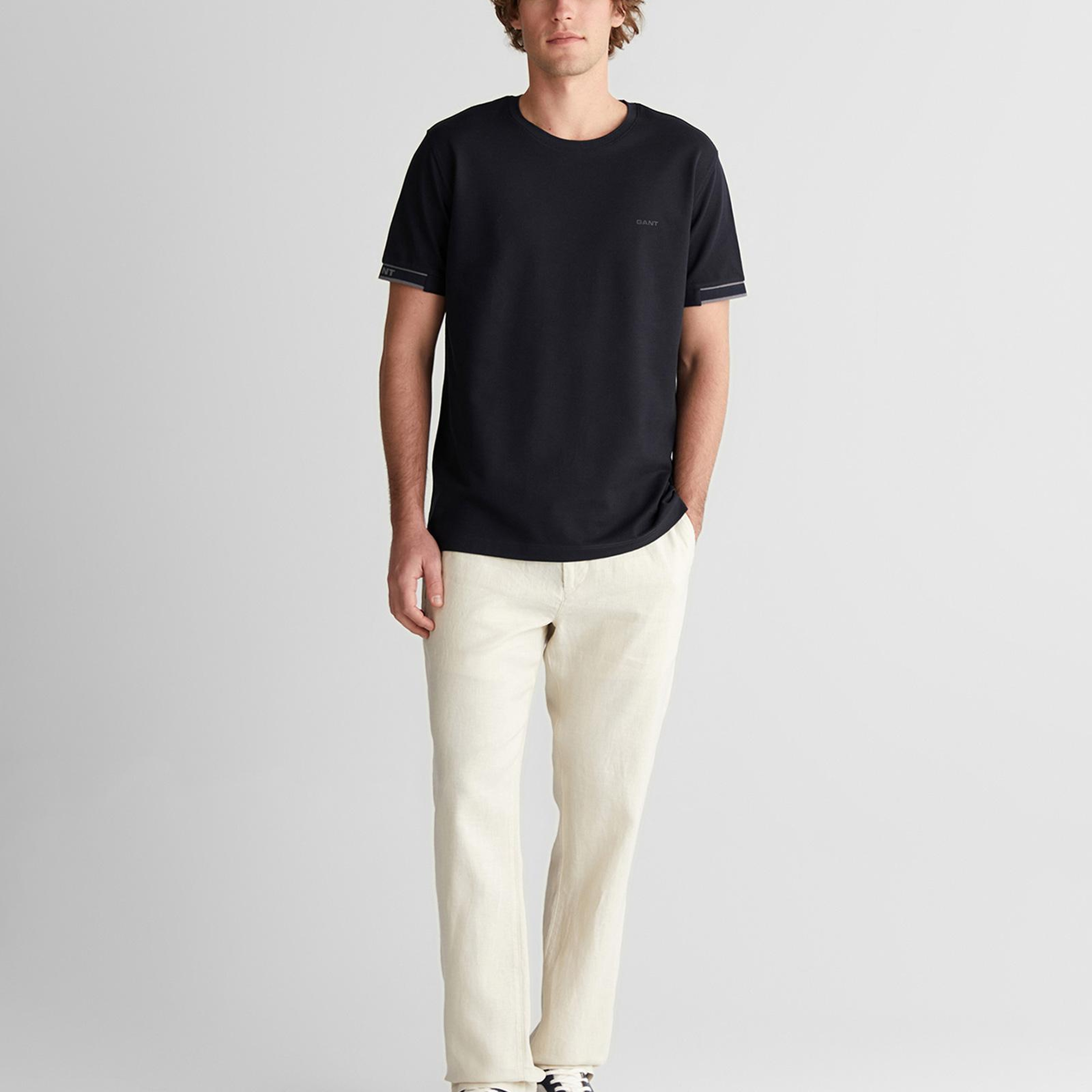GANT Erkek Siyah Baskılı Regular Fit T-Shirt