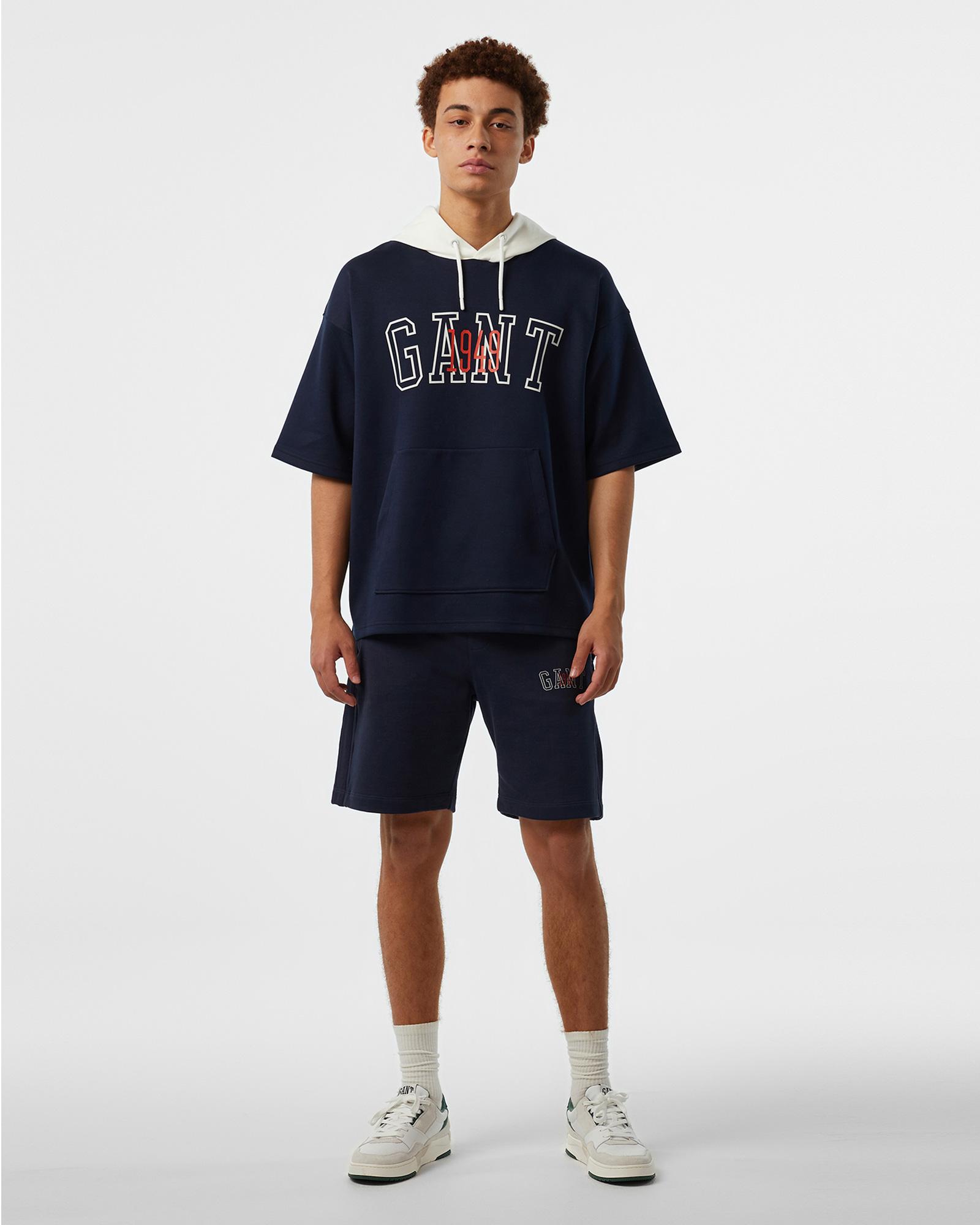 GANT Erkek Lacivert Kapüşonlu T-Shirt
