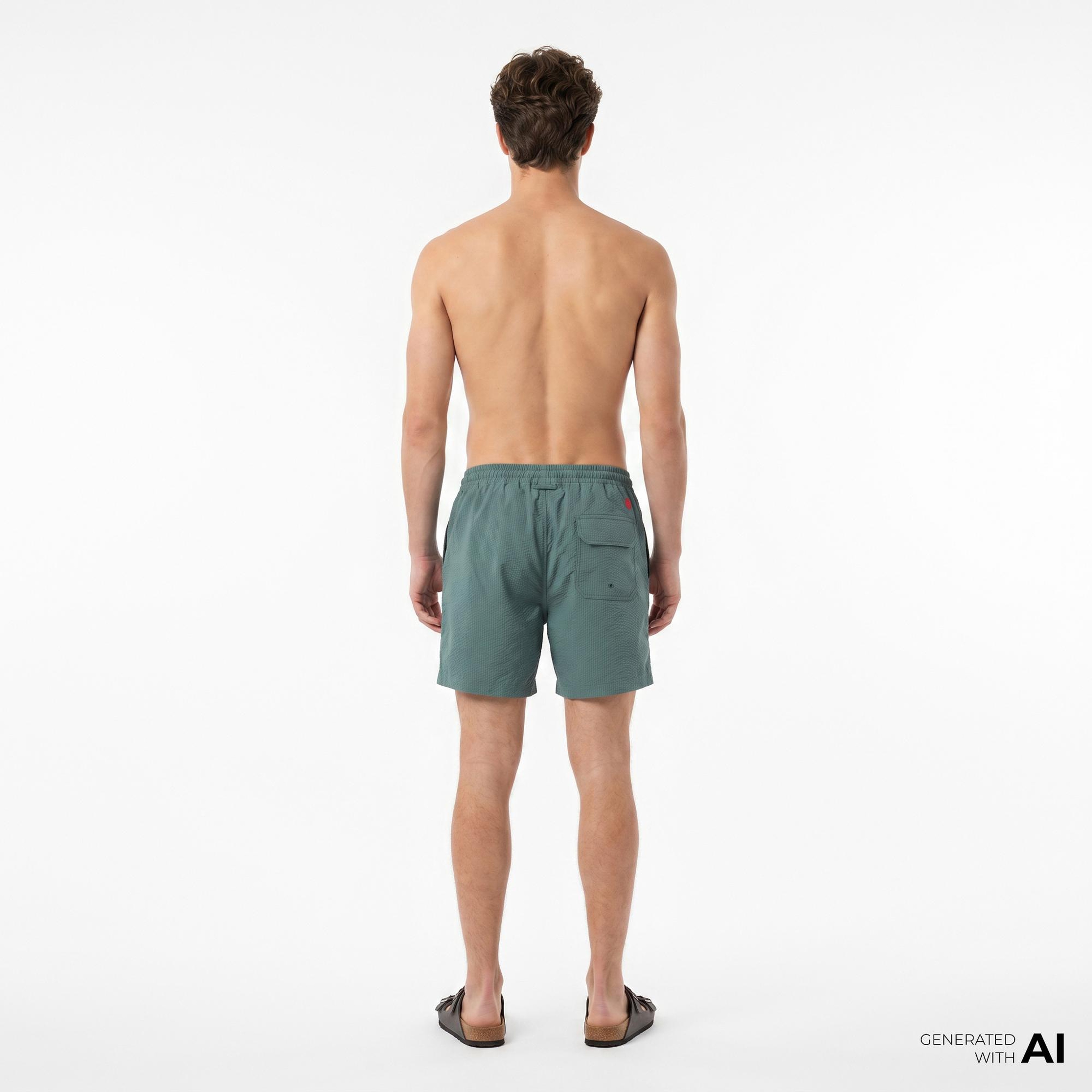 UNITED4 Comfort Fit Erkek Mavi Deniz Şortu