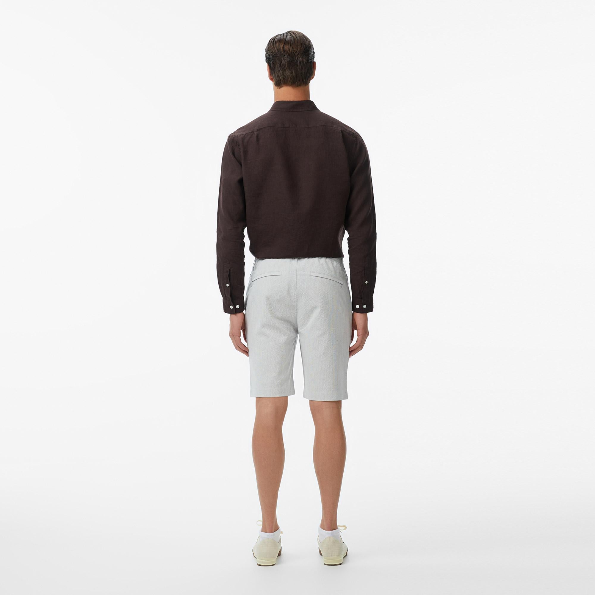 Erkek Tapered Fit Gri Bermuda Şort
