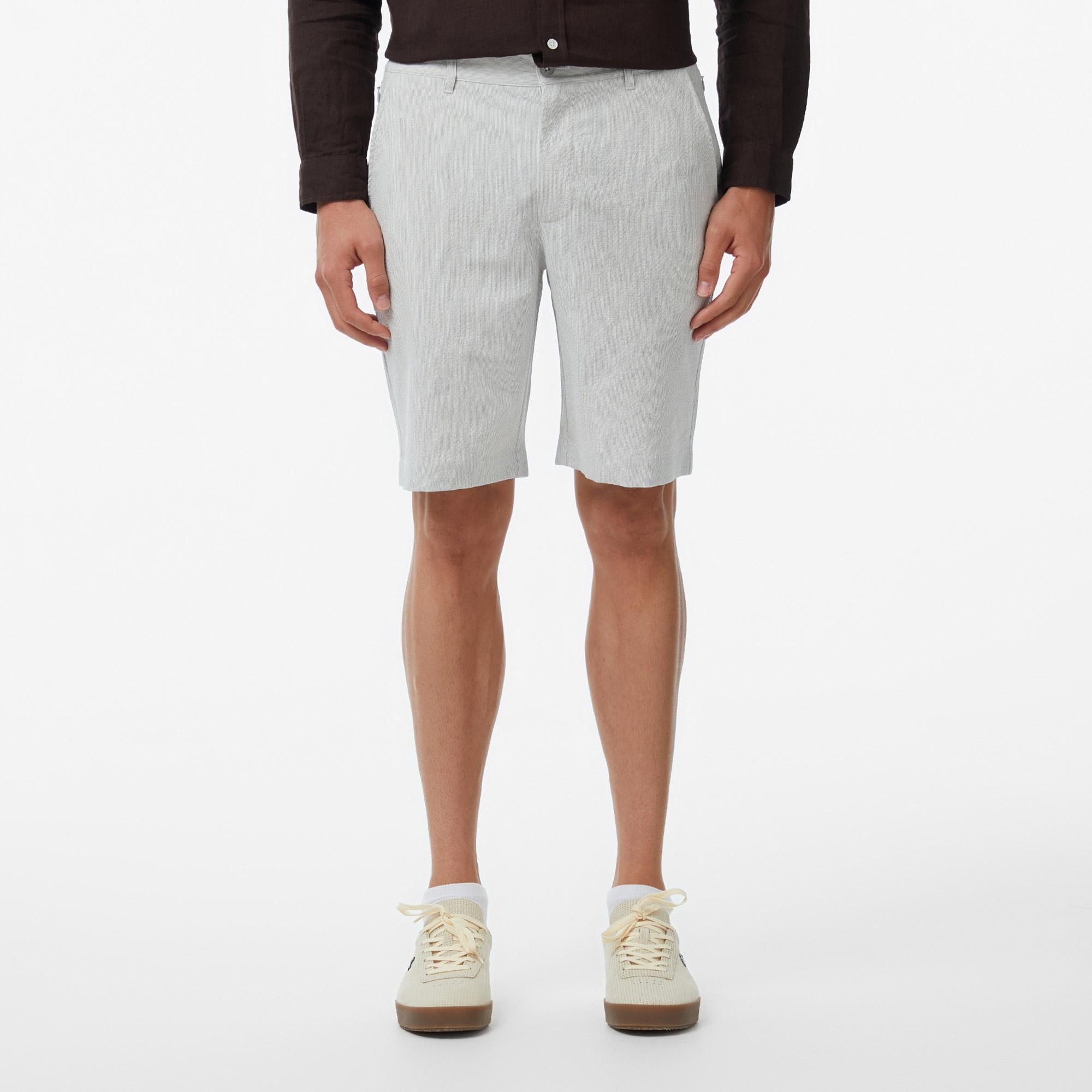 Erkek Tapered Fit Gri Bermuda Şort