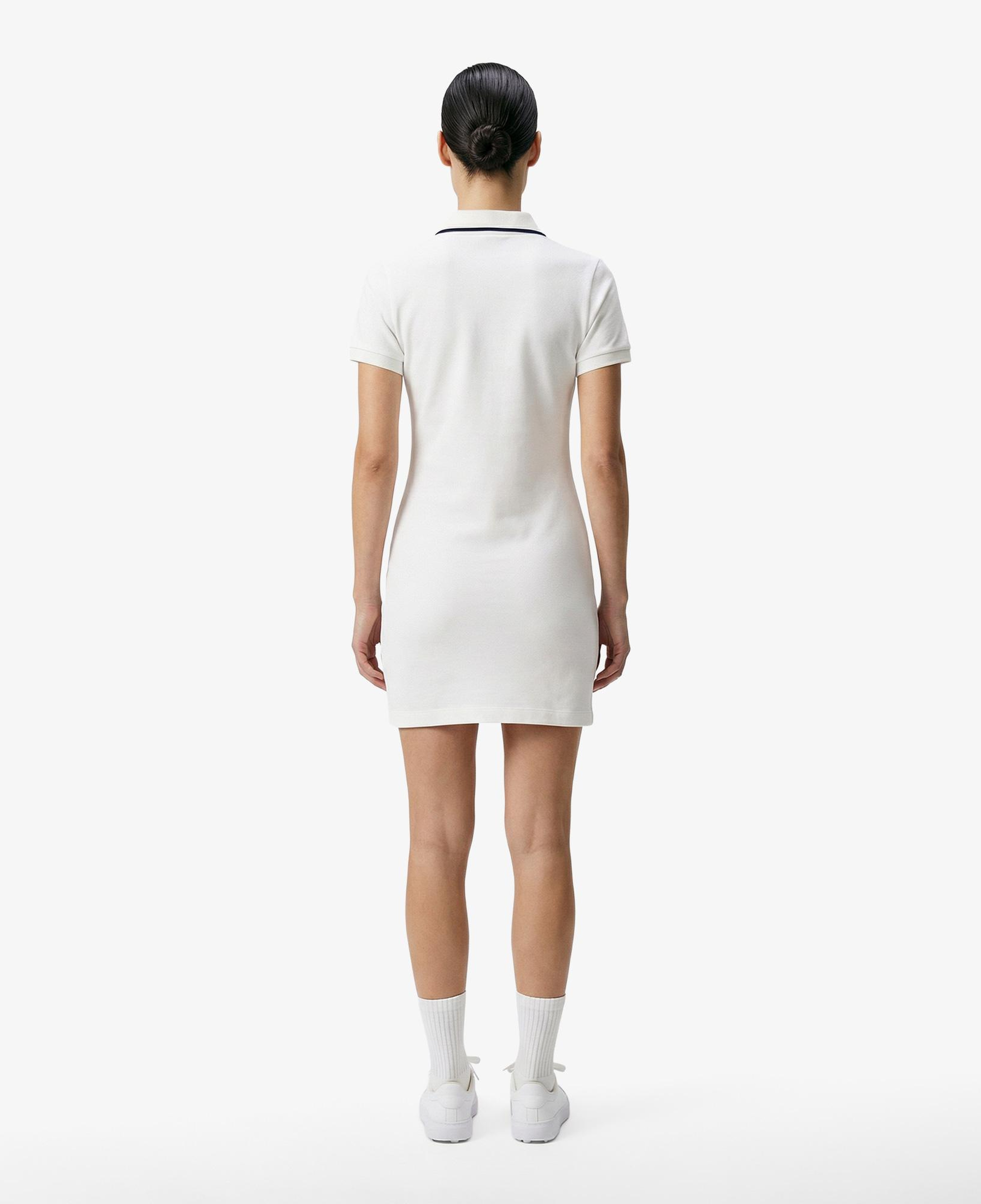 Kadın Classic Fit Kısa Kollu Polo Yaka Beyaz Elbise