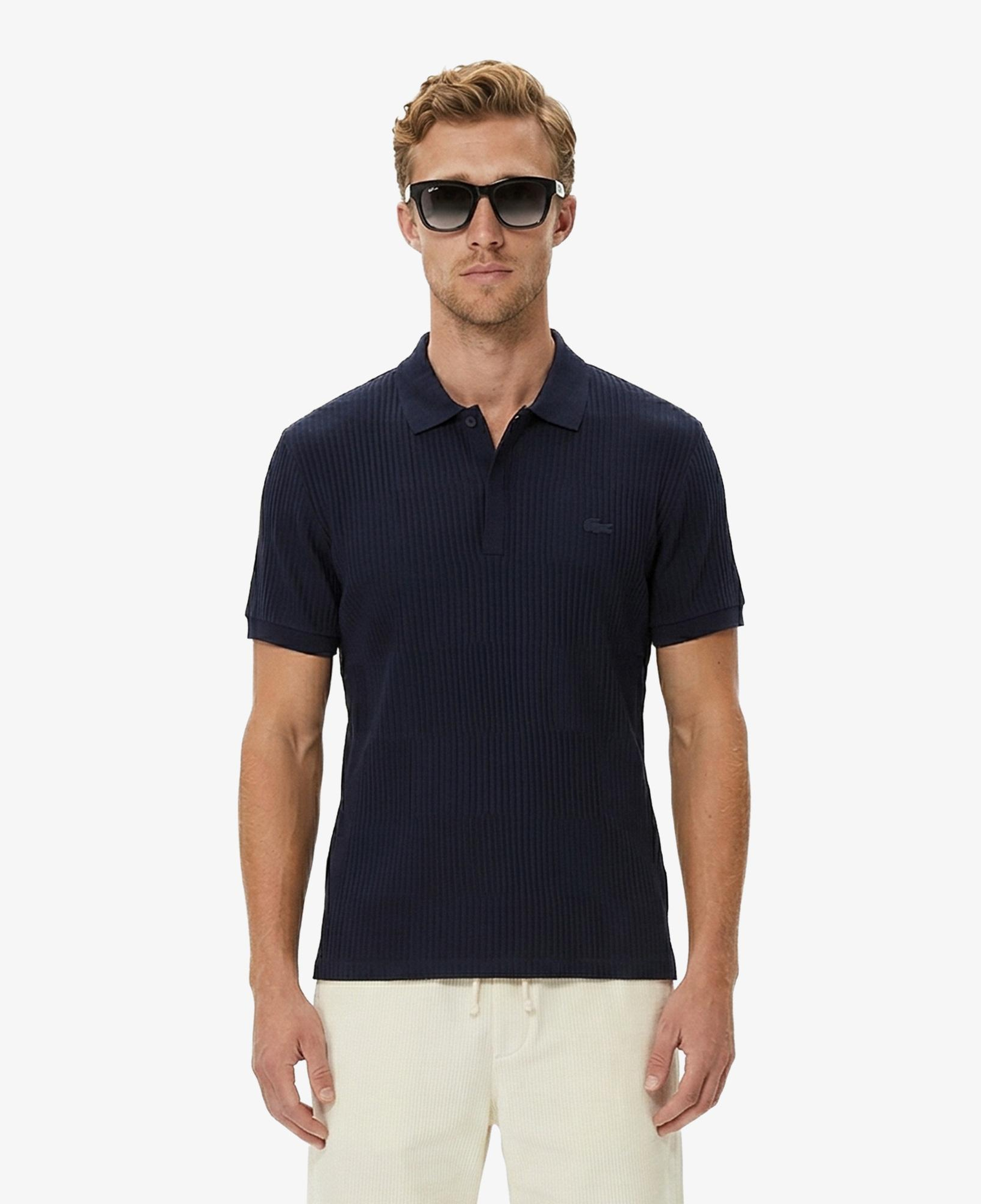 Erkek Regular Fit Çizgili Lacivert Polo