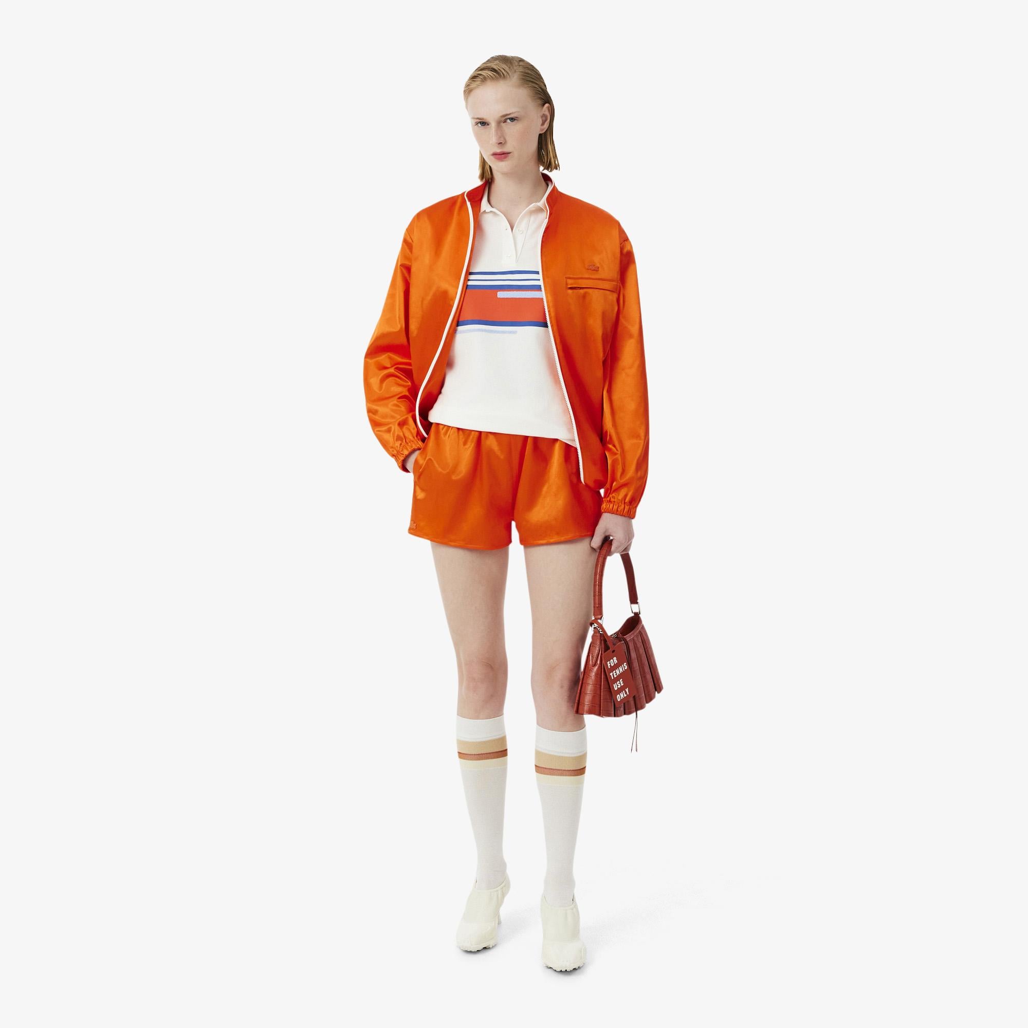 SS26 RUNWAY Kadın Regular Fit Baskılı Beyaz Polo