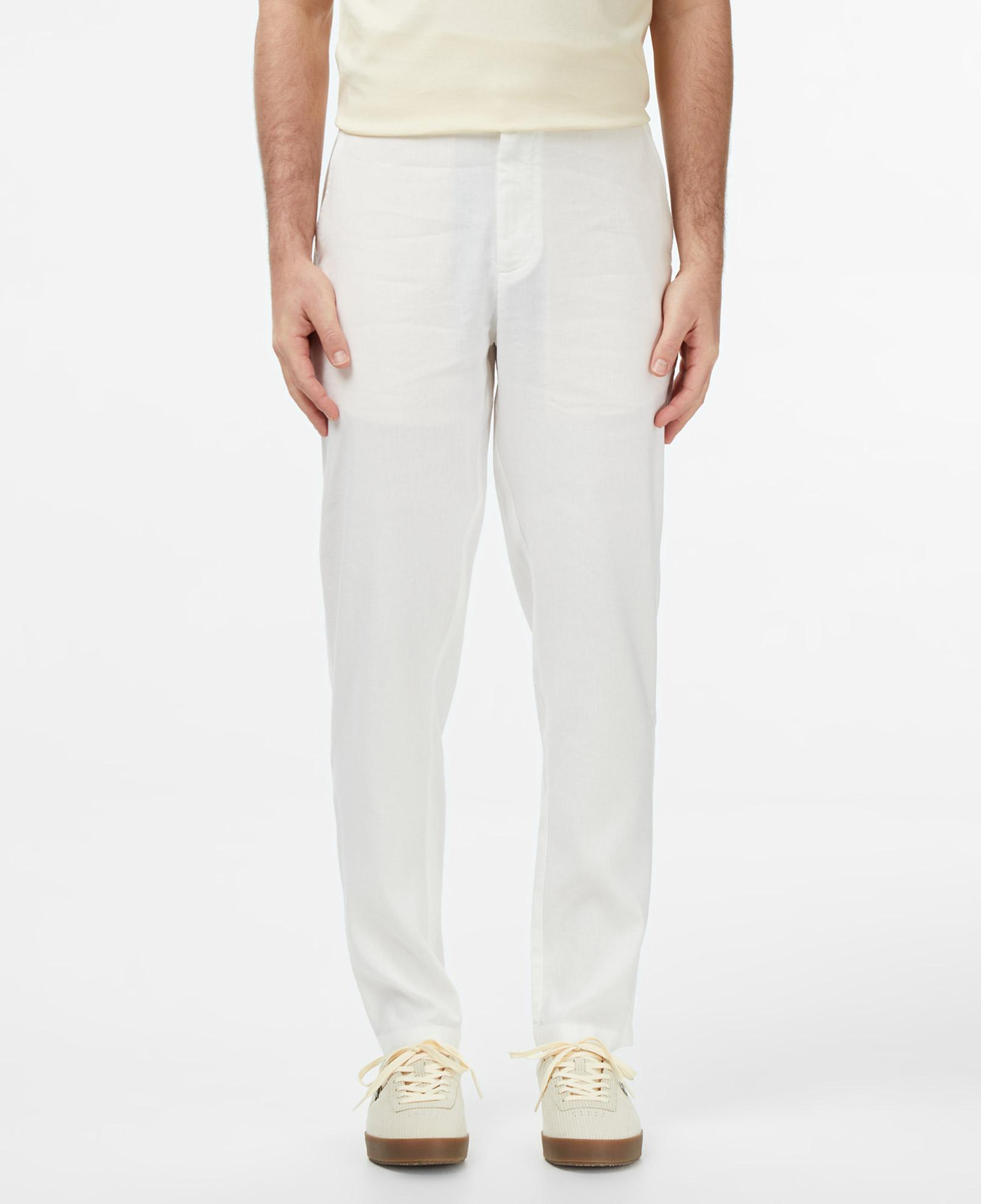 Erkek Tapered Fit Beyaz Chino Pantolon