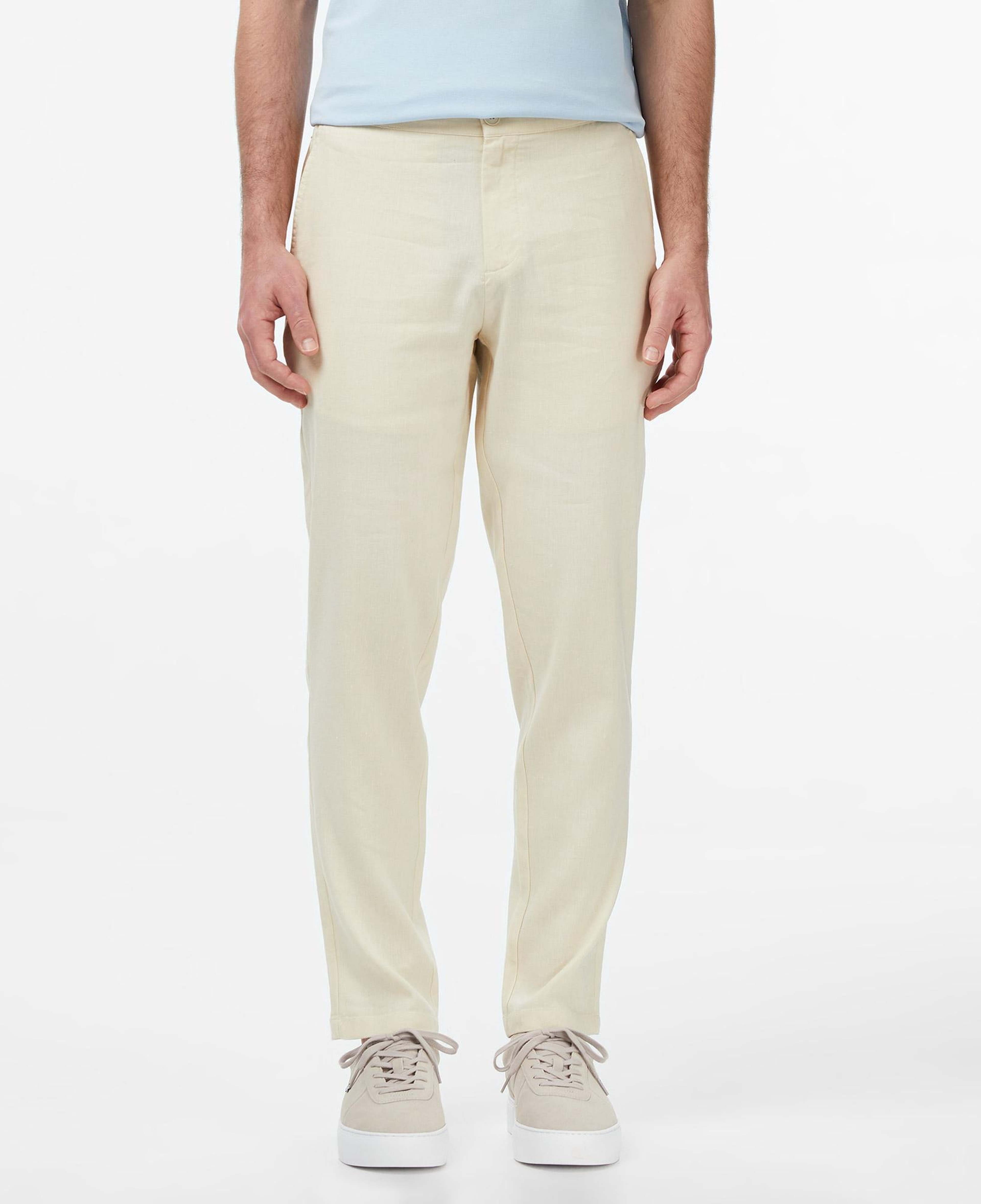 Erkek Tapered Fit Krem Chino Pantolon