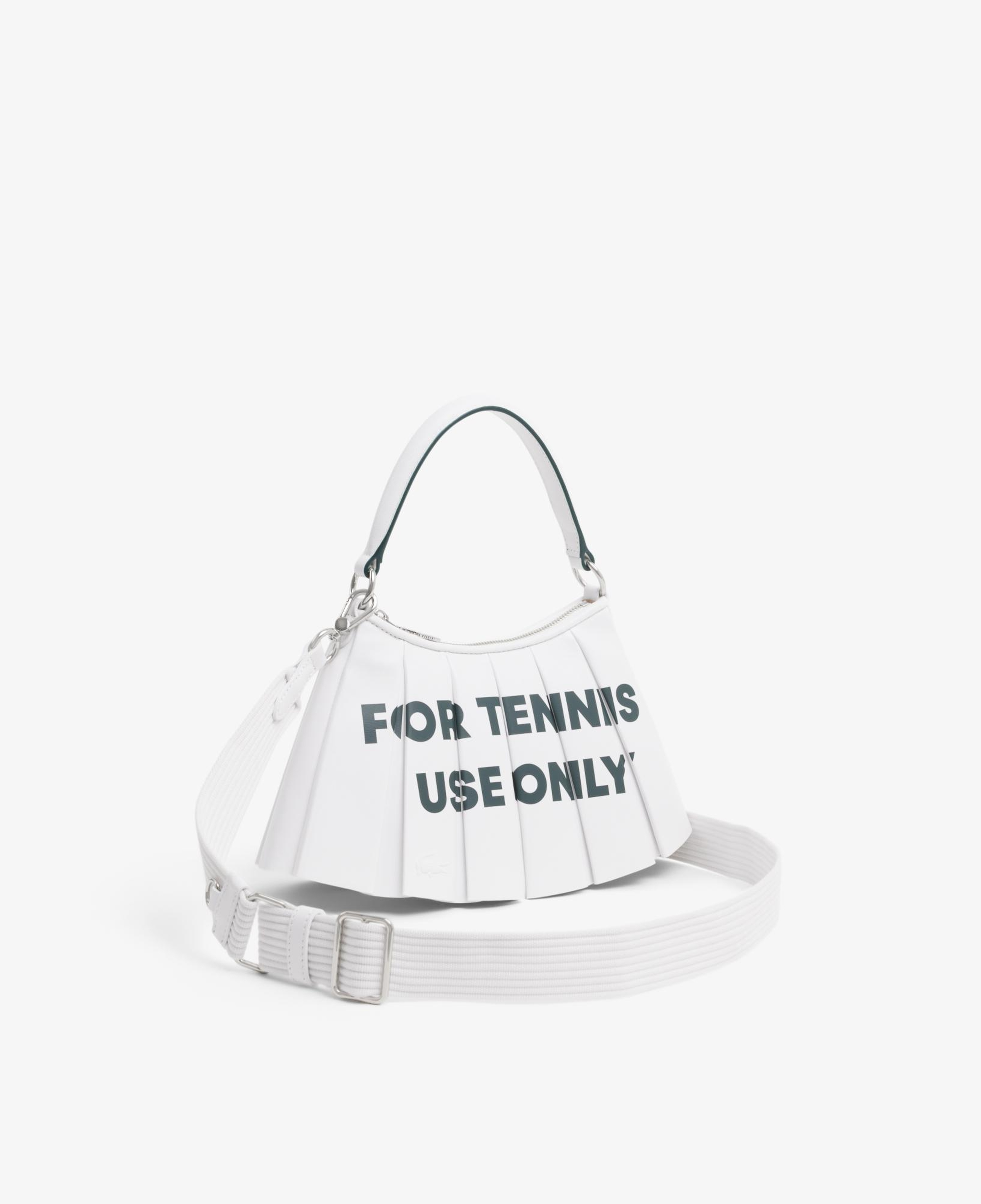 SS26 RUNWAY Small Lenglen Kadın Baskılı Beyaz Omuz Çantası