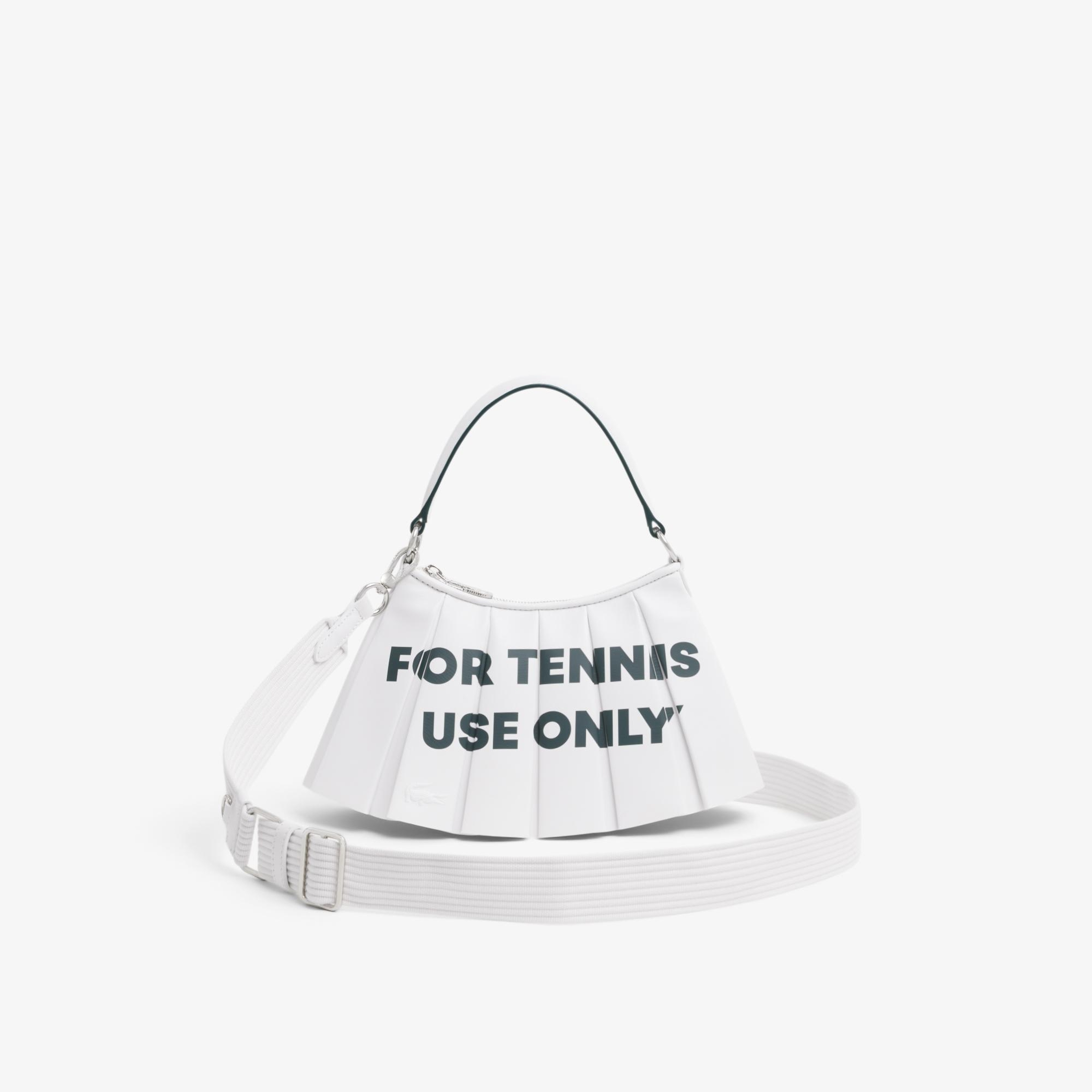 SS26 RUNWAY Small Lenglen Kadın Baskılı Beyaz Omuz Çantası