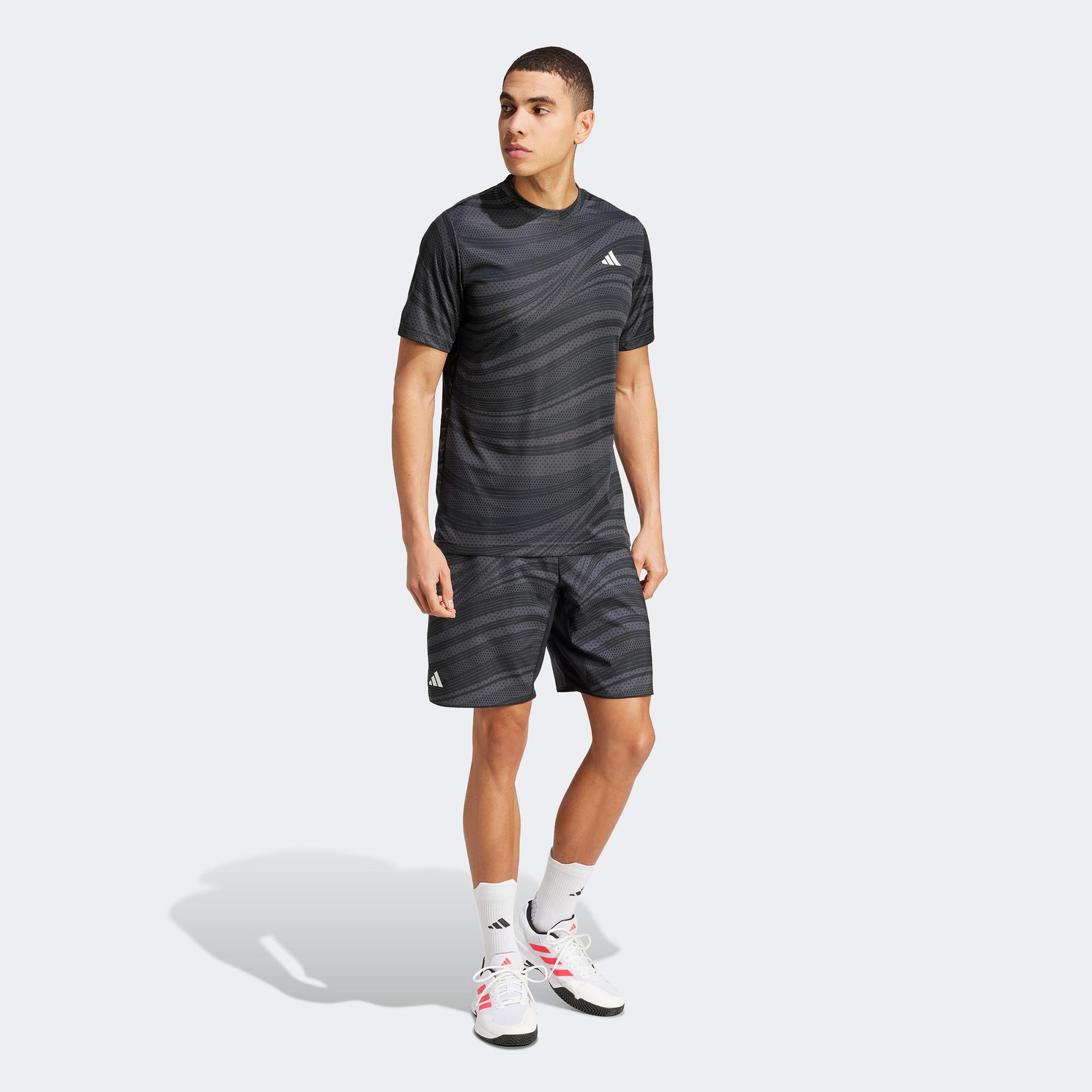 adidas Club Climacool Graphic Erkek Gri Tenis Şortu