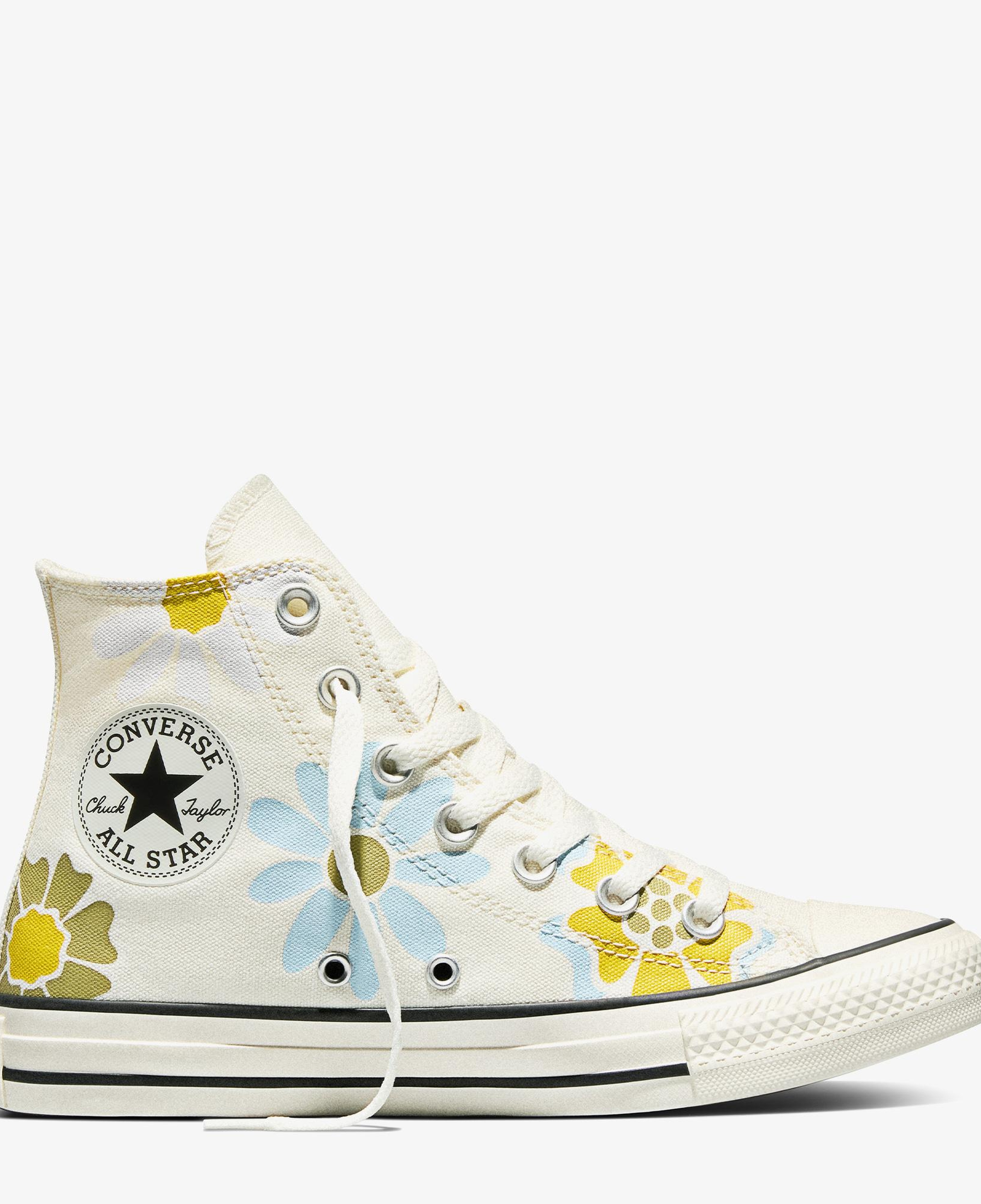 Converse Chuck Taylor All Star Unisex Çiçek Desenli Krem Sneaker