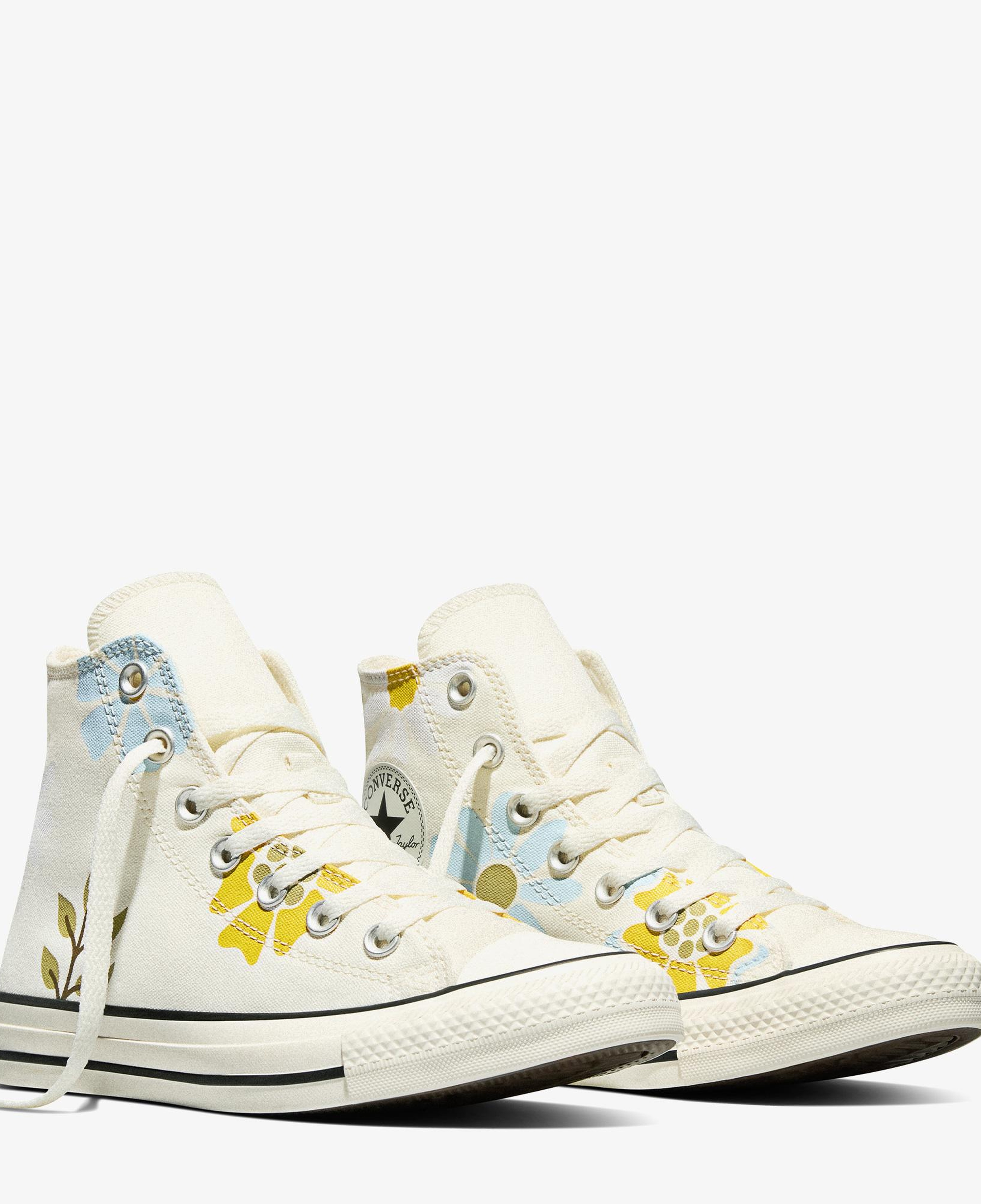Converse Chuck Taylor All Star Unisex Çiçek Desenli Krem Sneaker