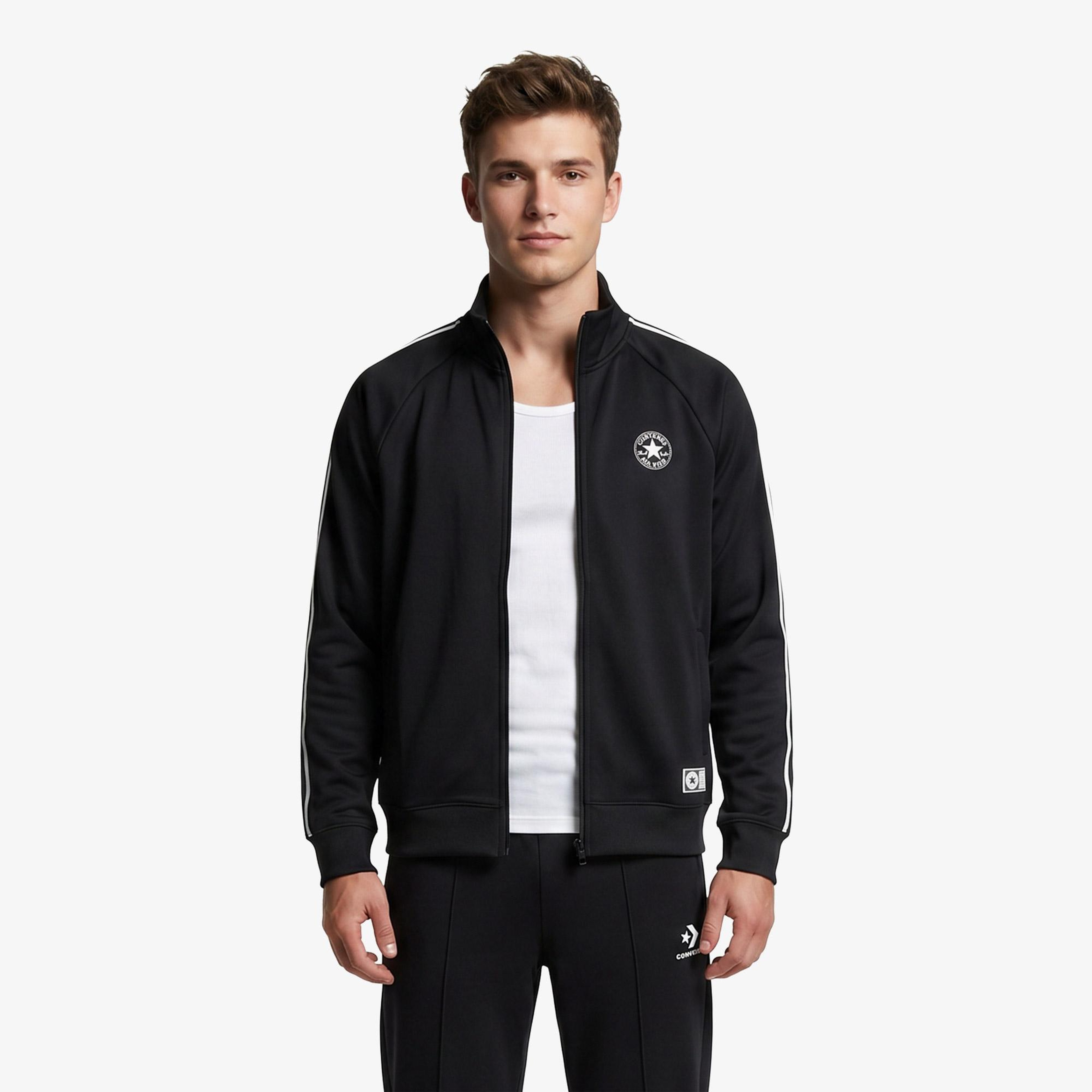 Converse Erkek Siyah Fermuarlı Sweatshirt