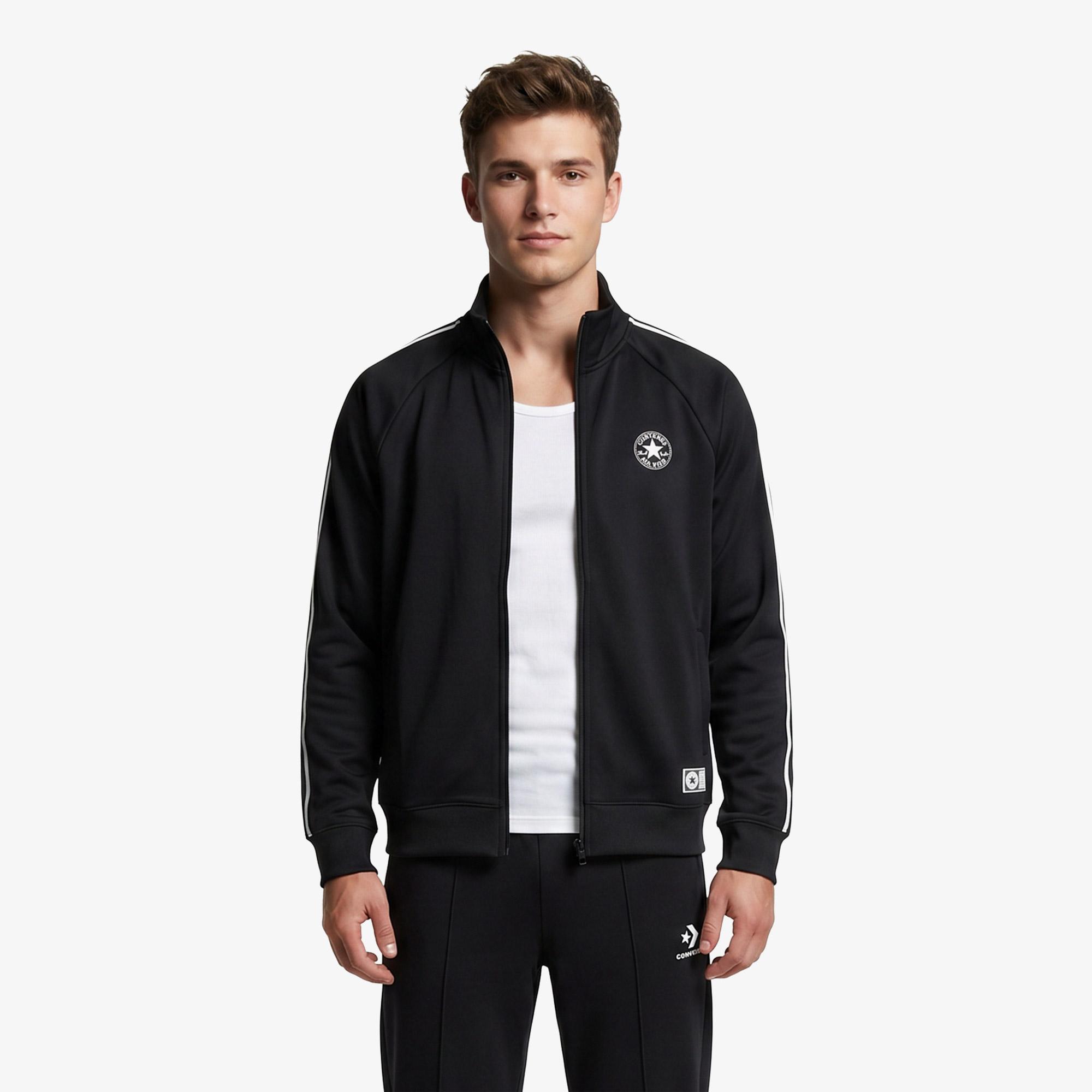 Converse Erkek Siyah Fermuarlı Sweatshirt