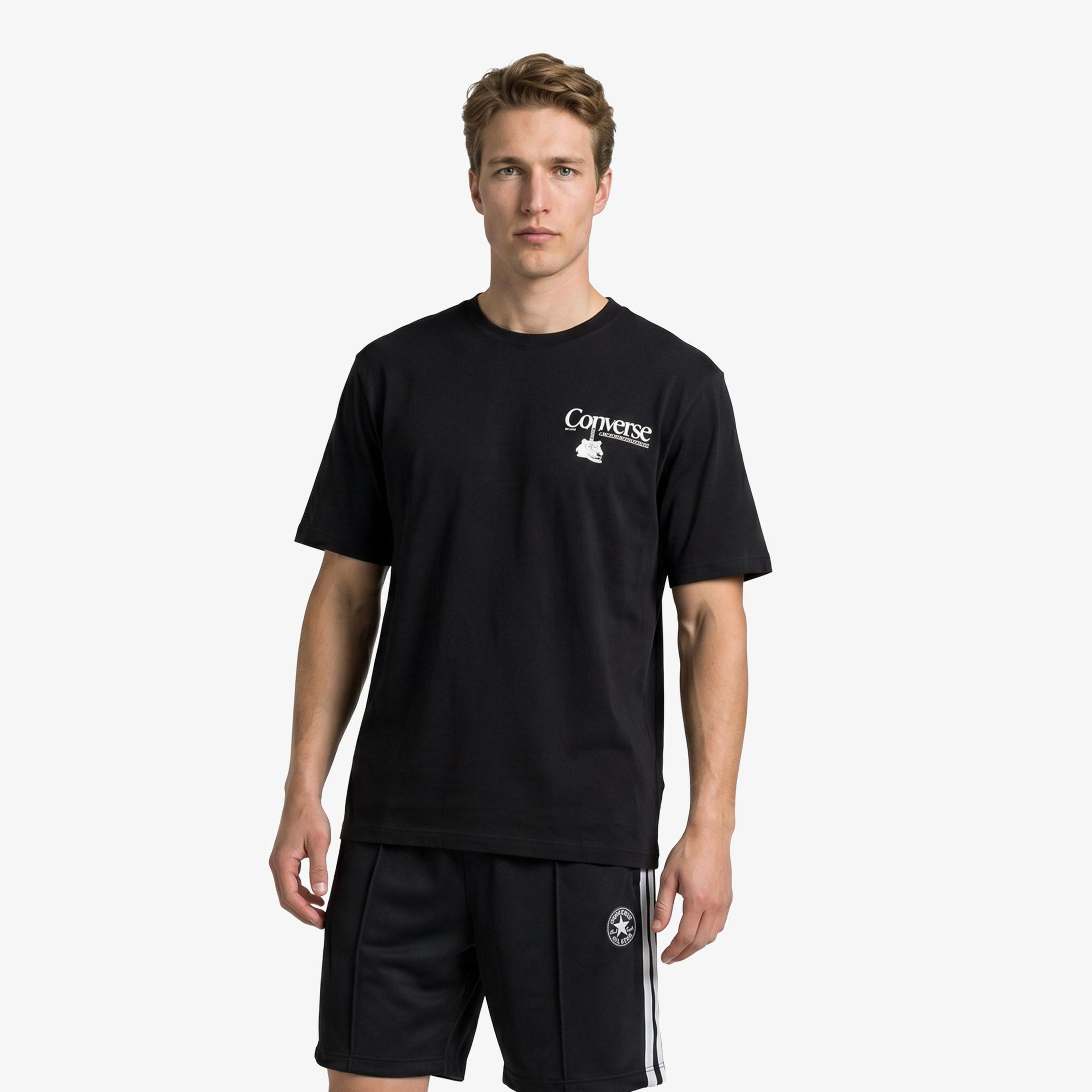Converse Erkek Siyah Grafik Baskılı T-Shirt