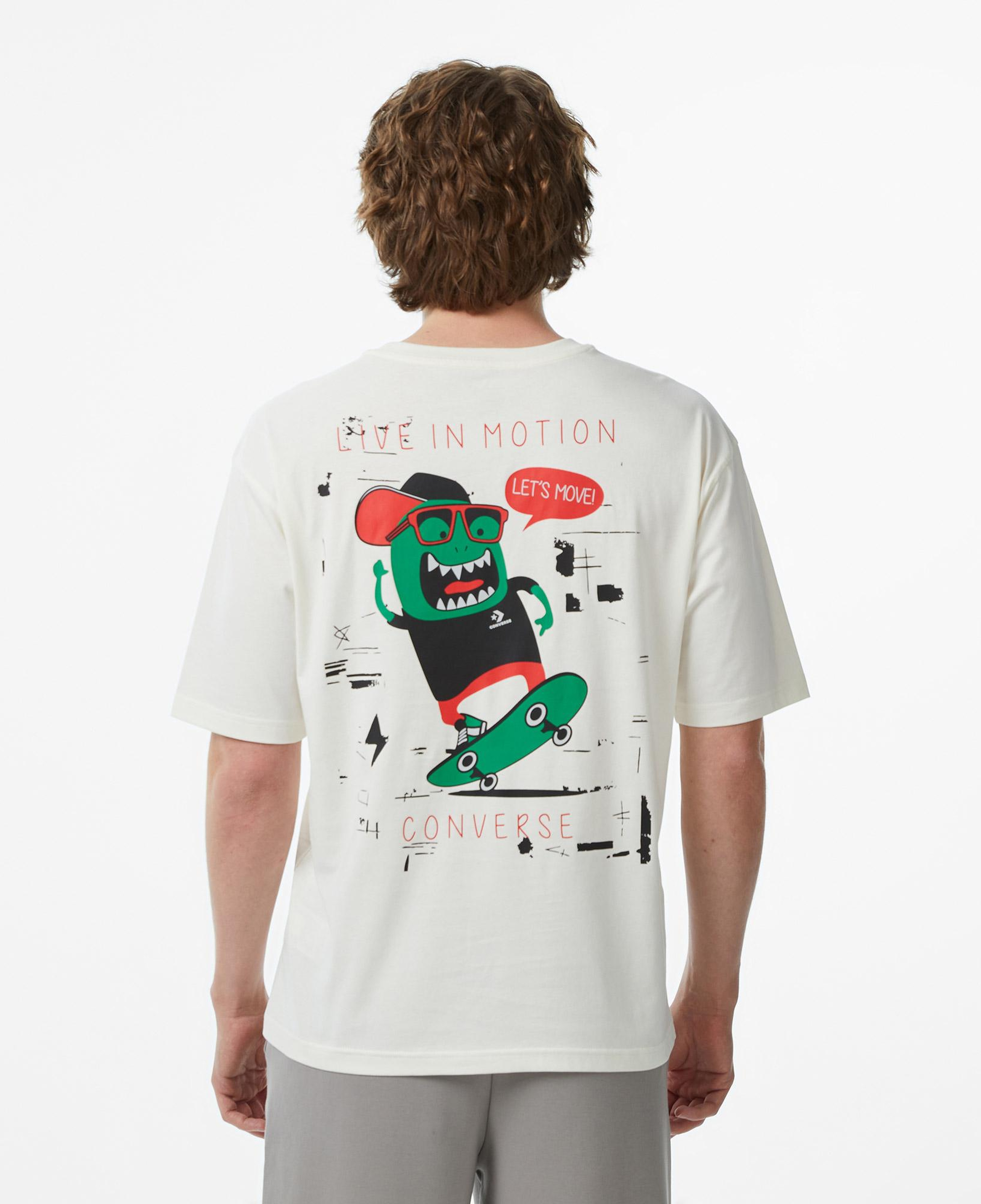 Converse Erkek Krem Grafik Baskılı T-Shirt