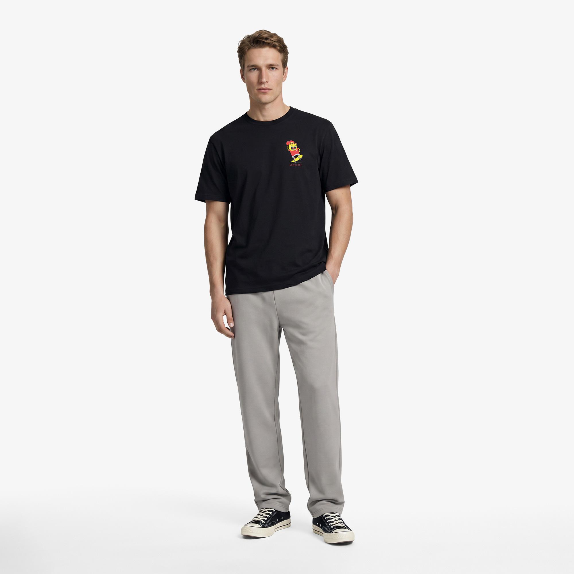 Converse Erkek Siyah Grafik Baskılı T-Shirt