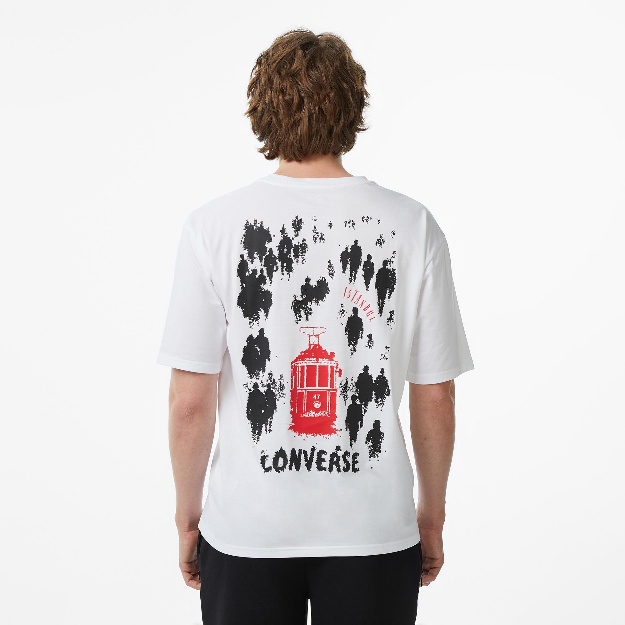 Converse Erkek Beyaz Grafik Baskılı T-Shirt