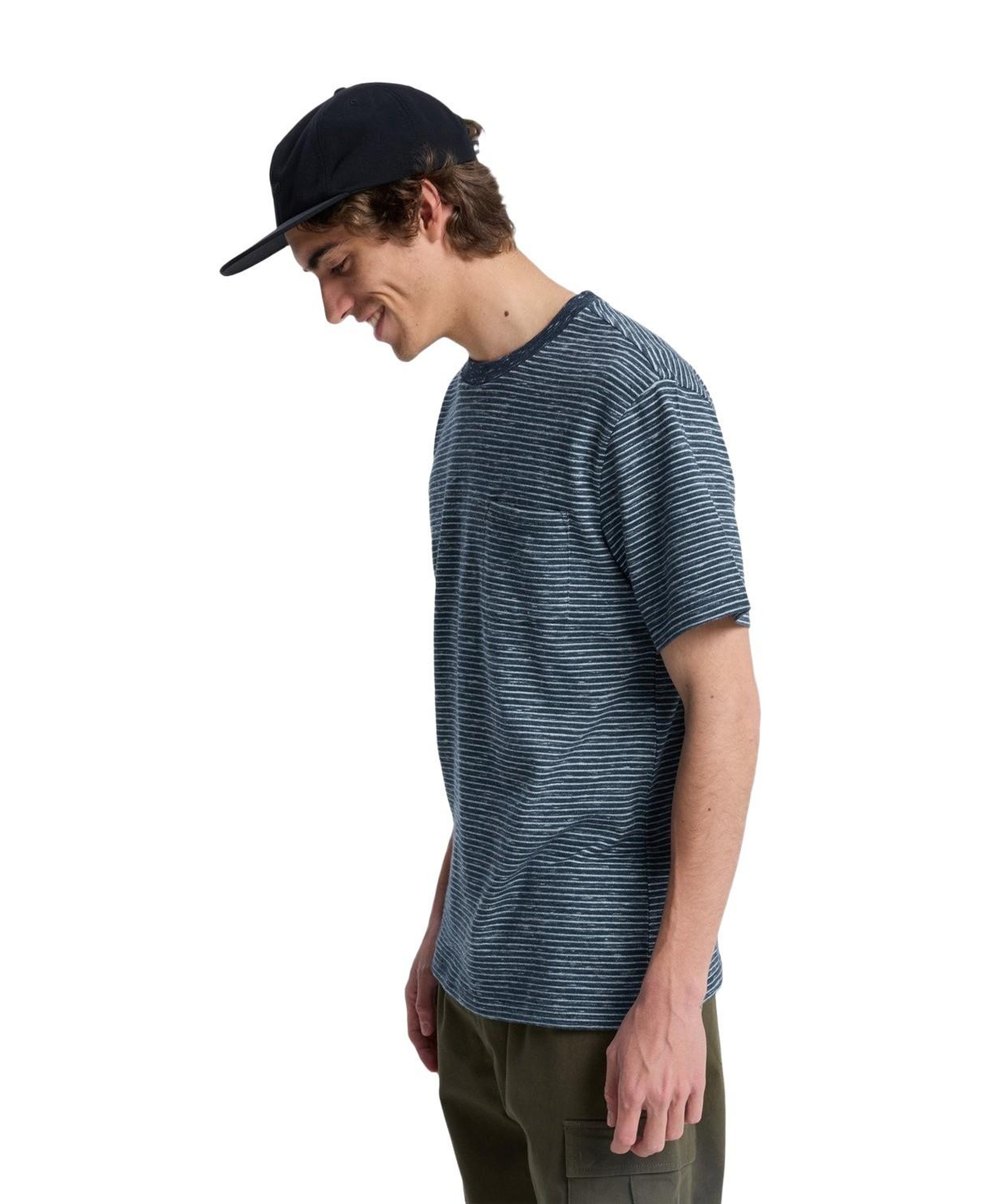 Quiksilver Lopaz Striped Erkek Mavi Tişört