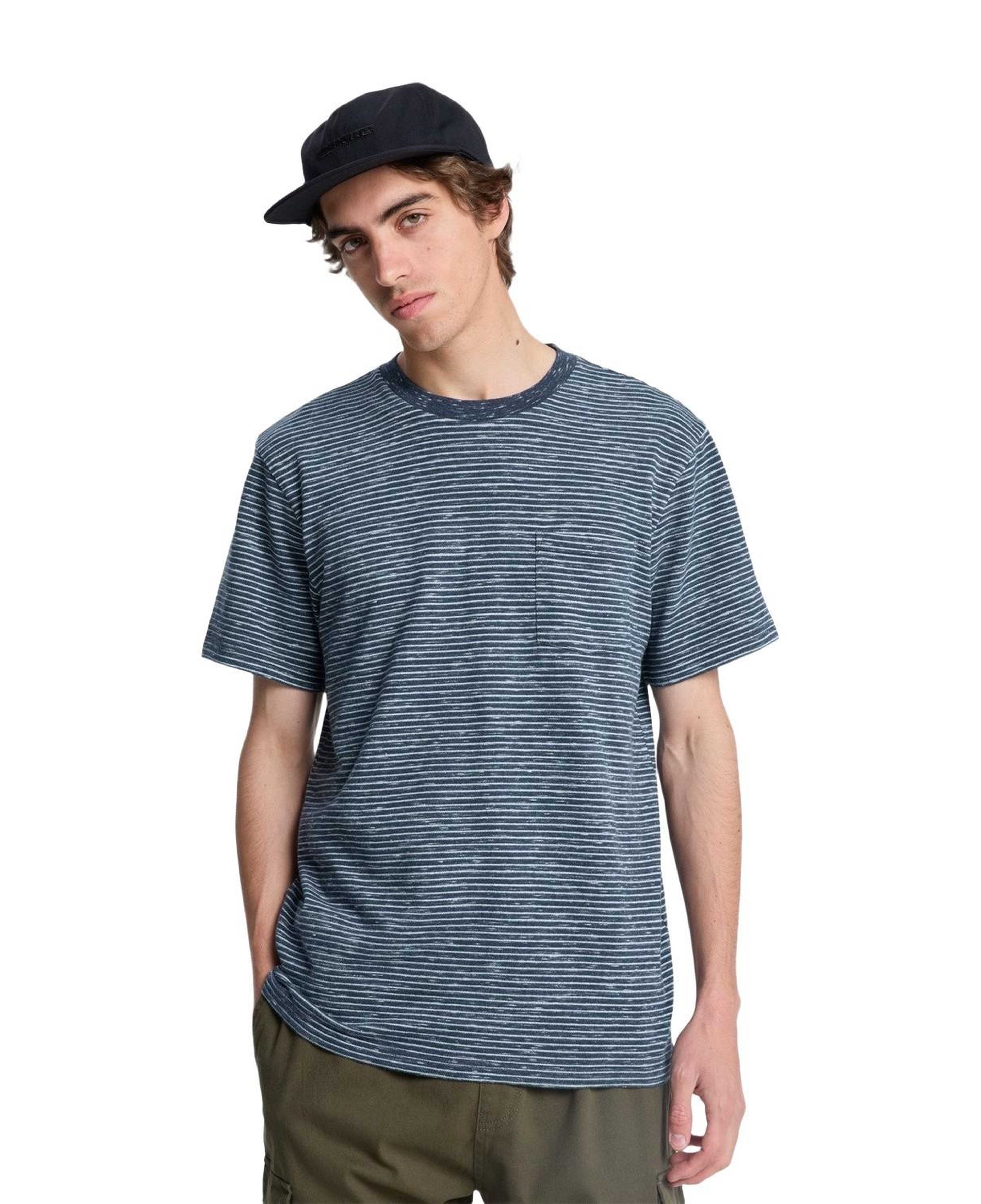 Quiksilver Lopaz Striped Erkek Mavi Tişört