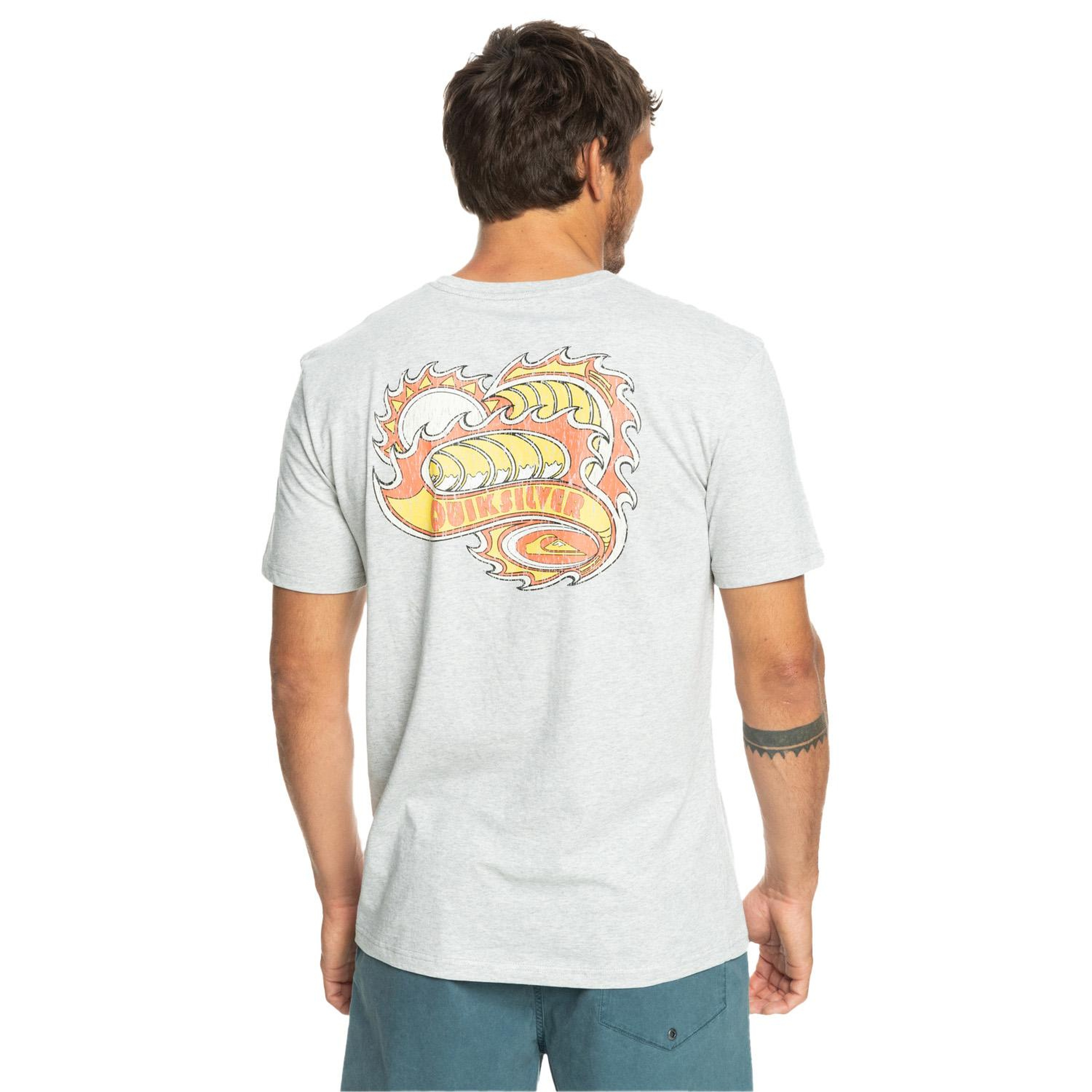 Quiksilver Sunburntdays Erkek Gri Tişört