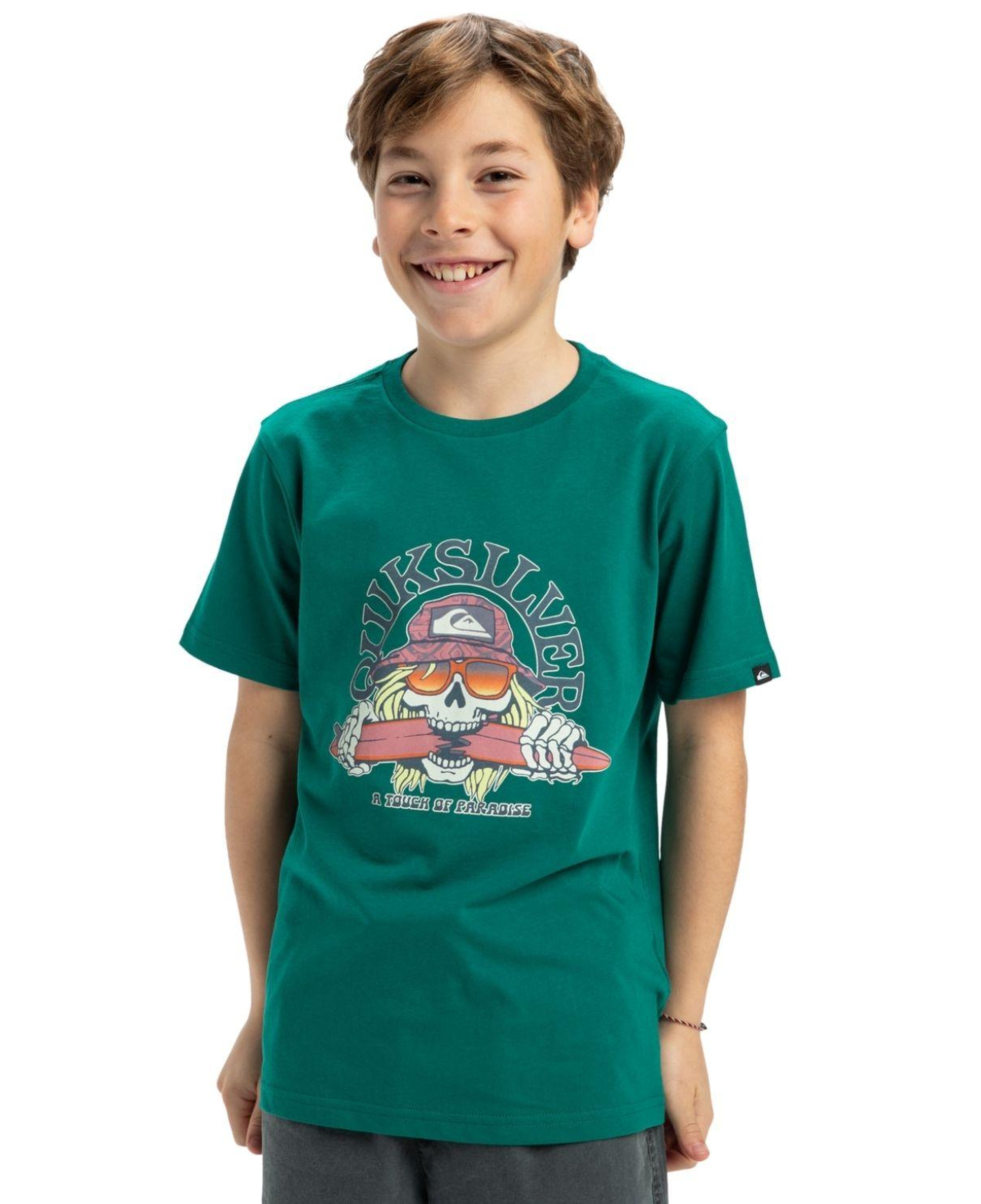 Quiksilver Ev Skull Feast Erkek Çocuk Yeşil Tişört