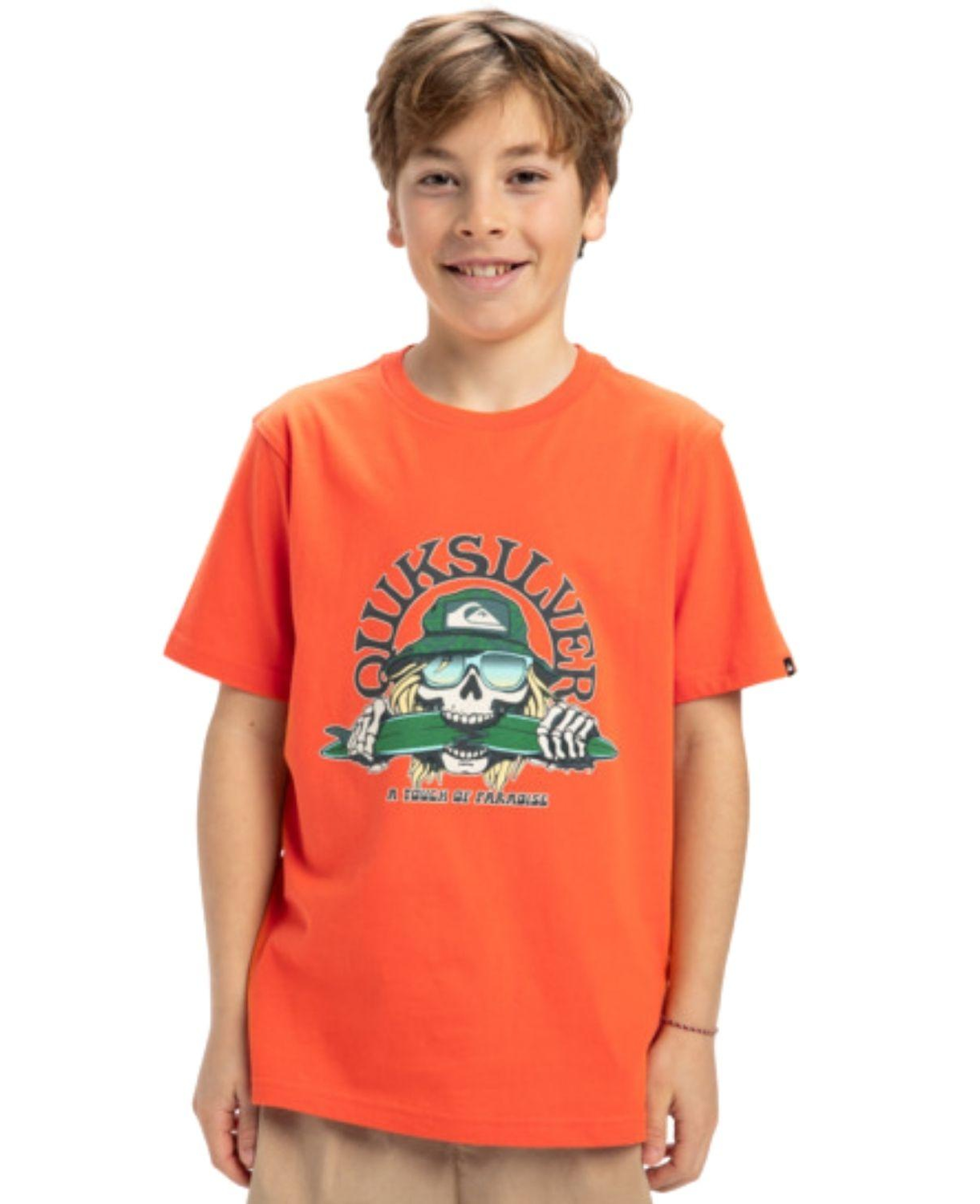 Quiksilver Ev Skull Feast Erkek Çocuk Turuncu Tişört