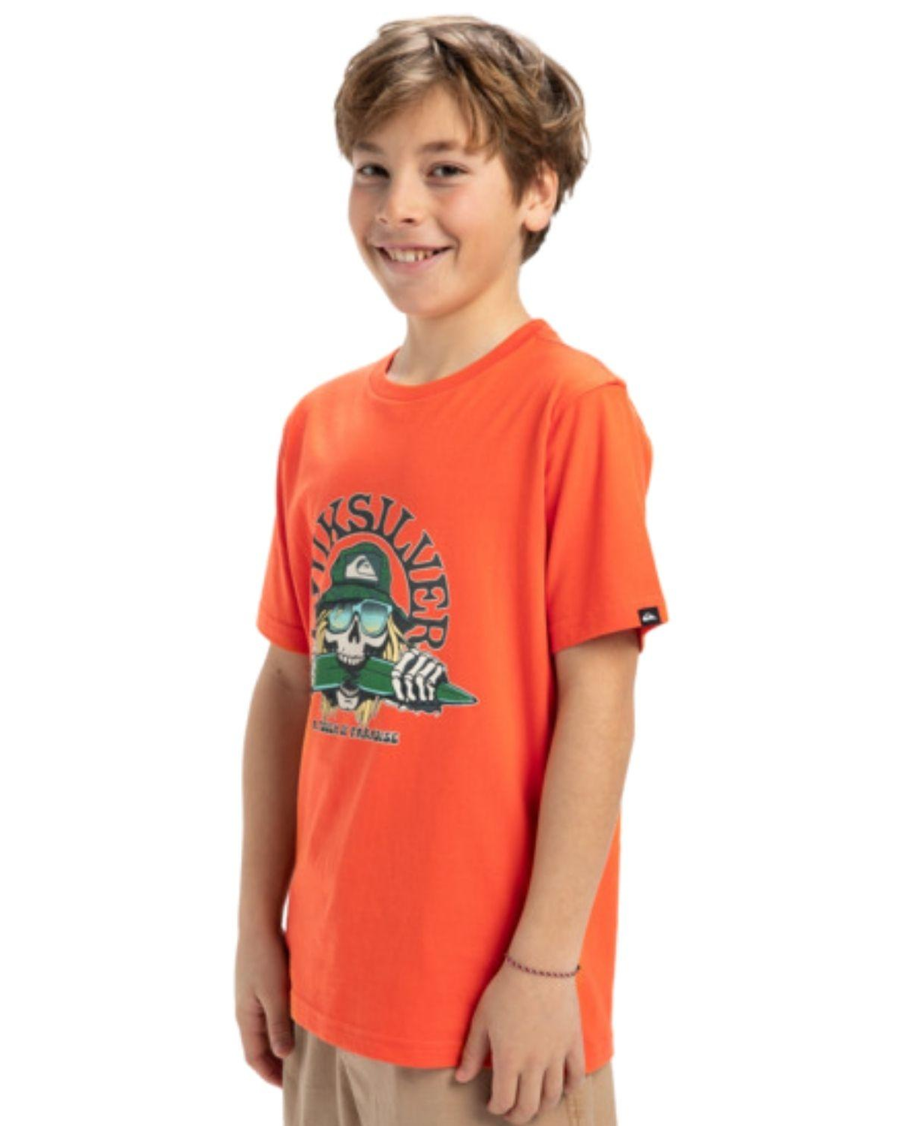 Quiksilver Ev Skull Feast Erkek Çocuk Turuncu Tişört