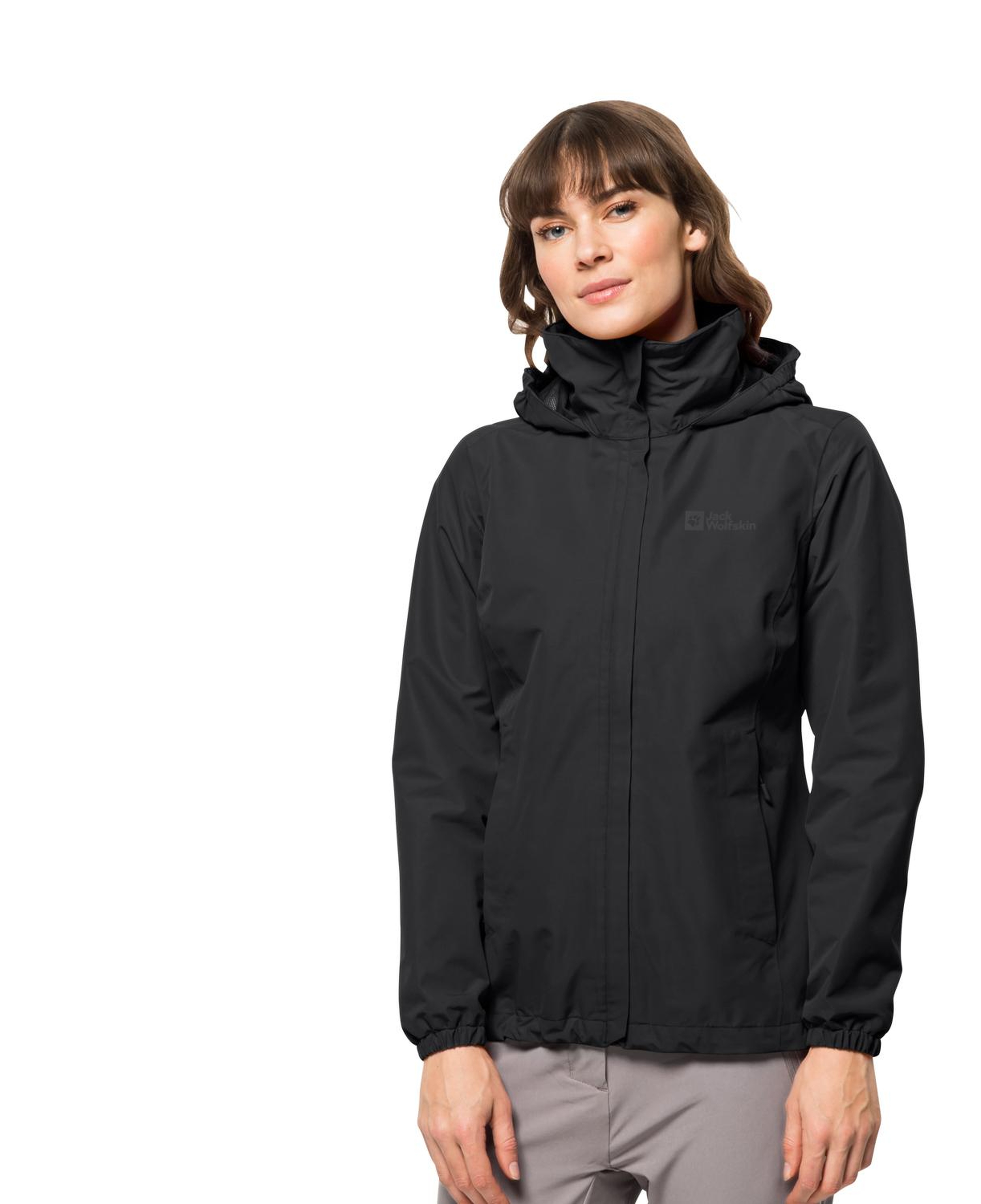 Jack Wolfskin Stormy Point 2L Kadın Siyah Outdoor Ceketi