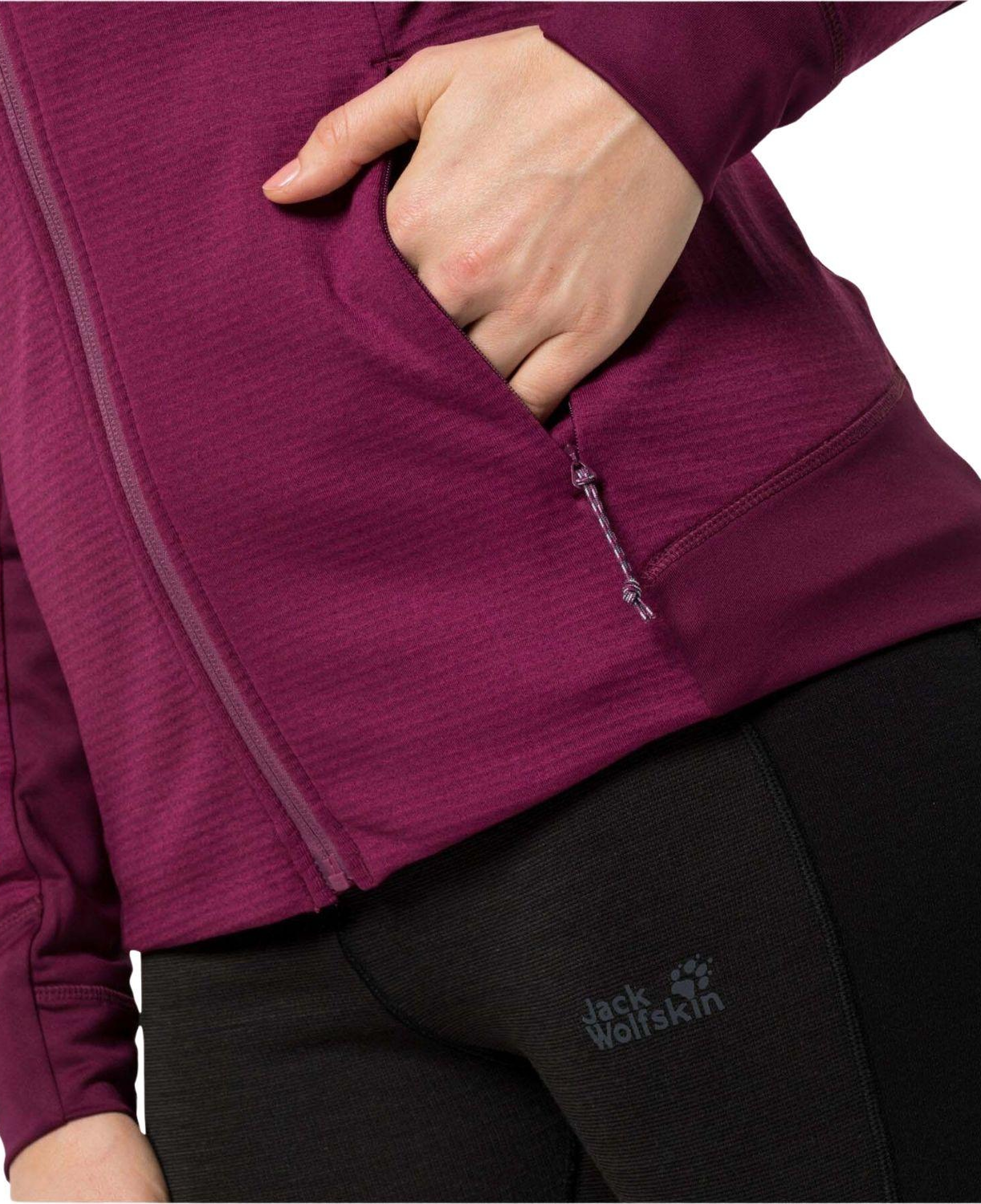 Jack Wolfskin Hydro Grid Fleece Kadın Mor Outdoor Ceketi