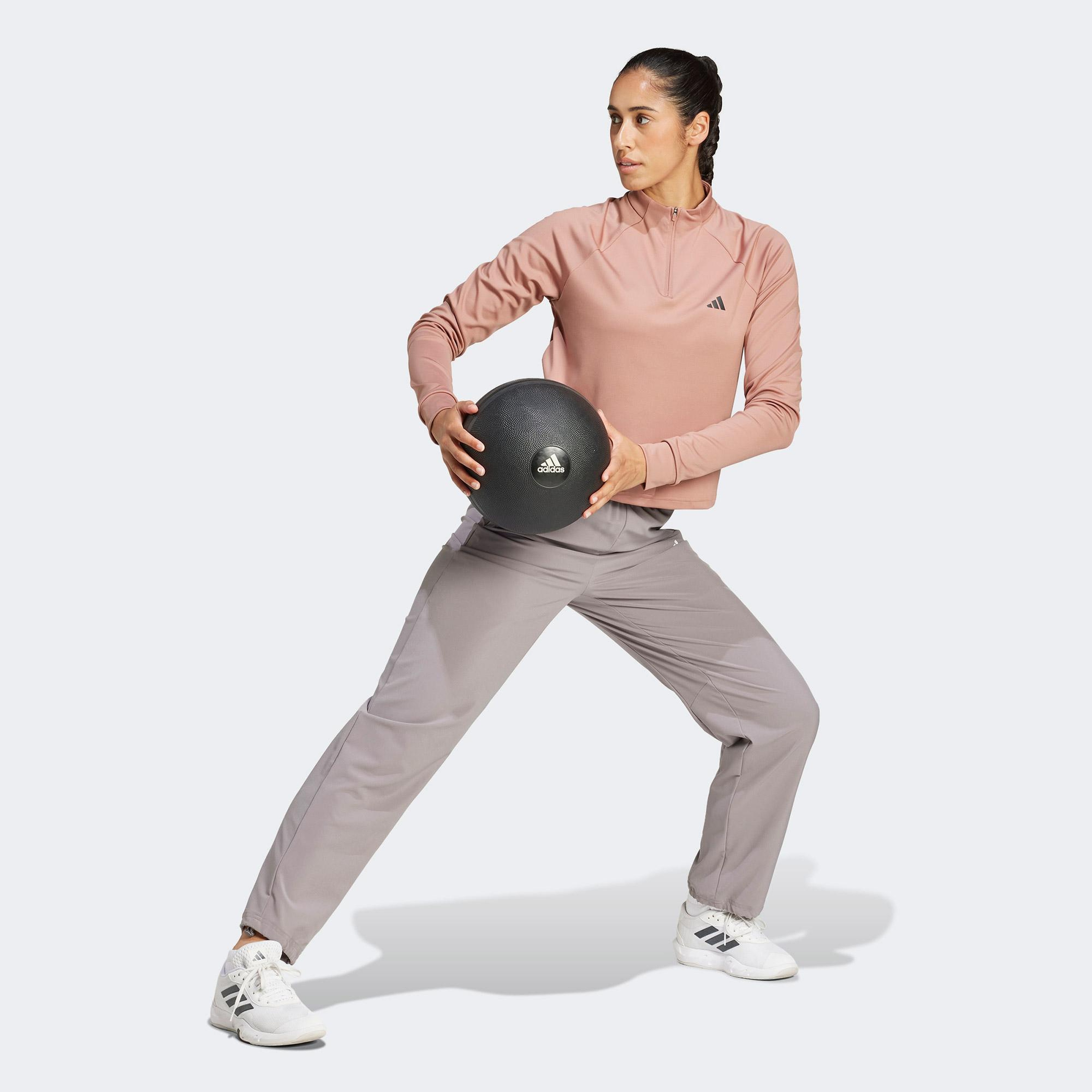 adidas Train Essentials Minimal 1/4 Zip Kadın Pembe Eşofman Üstü