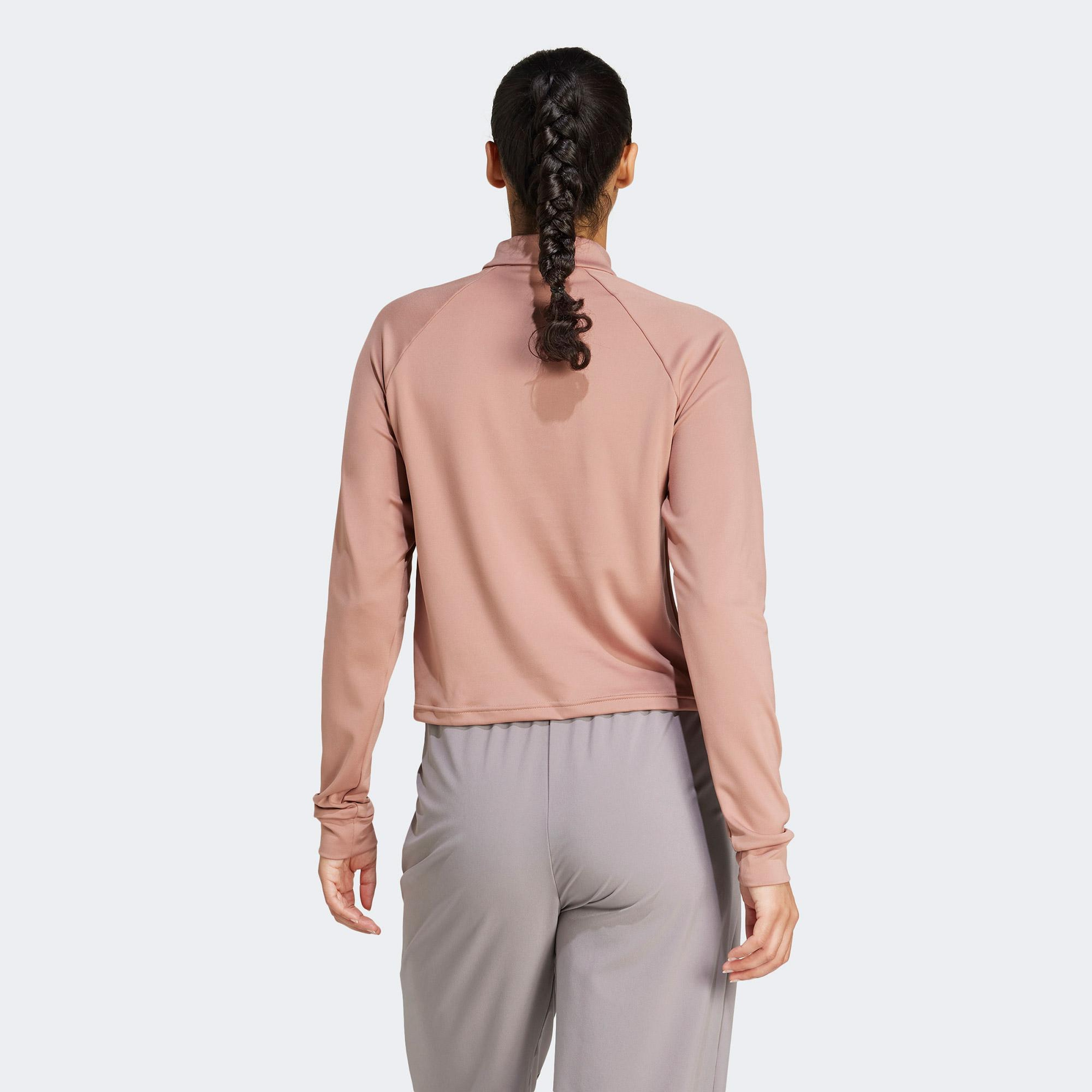 adidas Train Essentials Minimal 1/4 Zip Kadın Pembe Eşofman Üstü