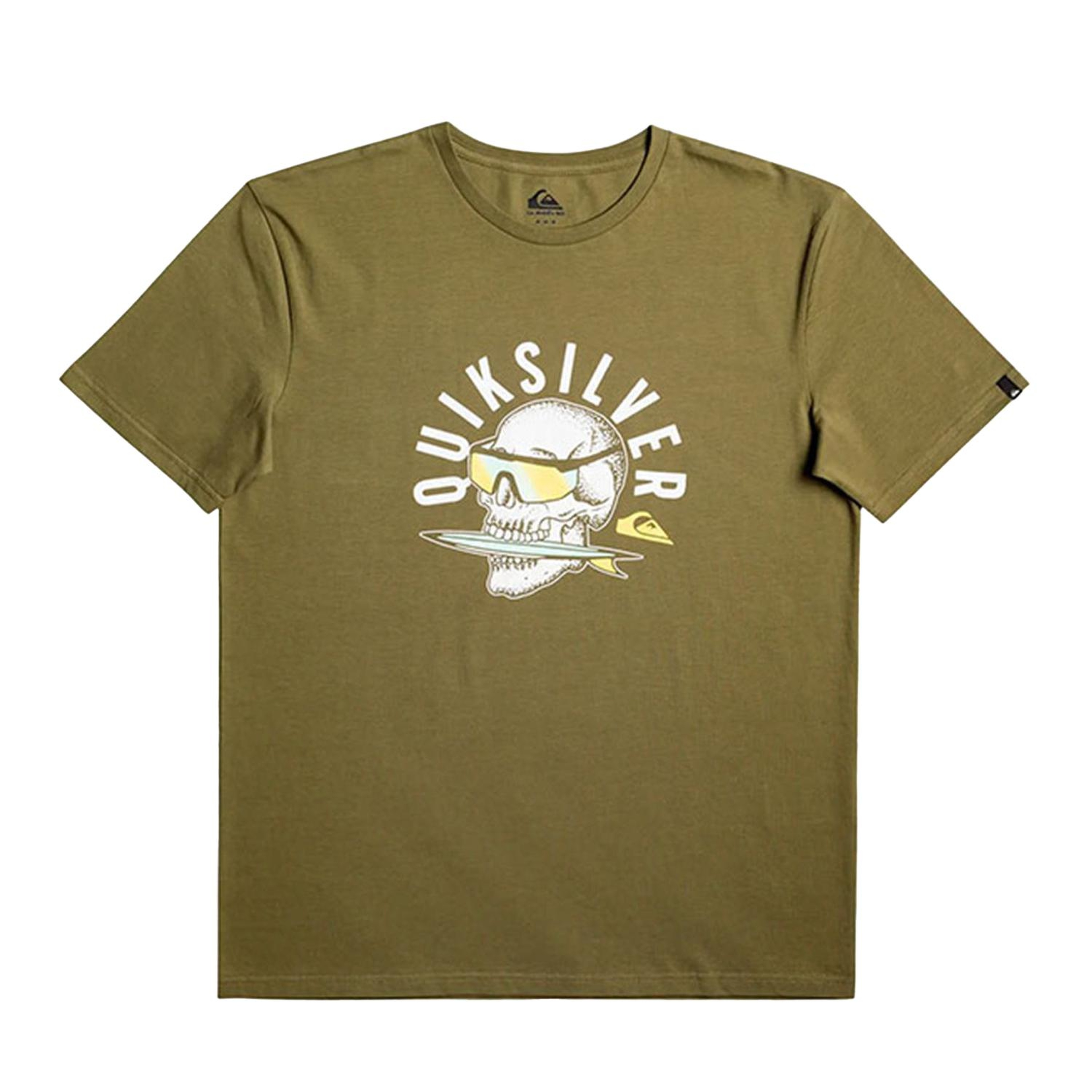 Quiksilver Qsrockinskull Erkek Yeşil Tişört