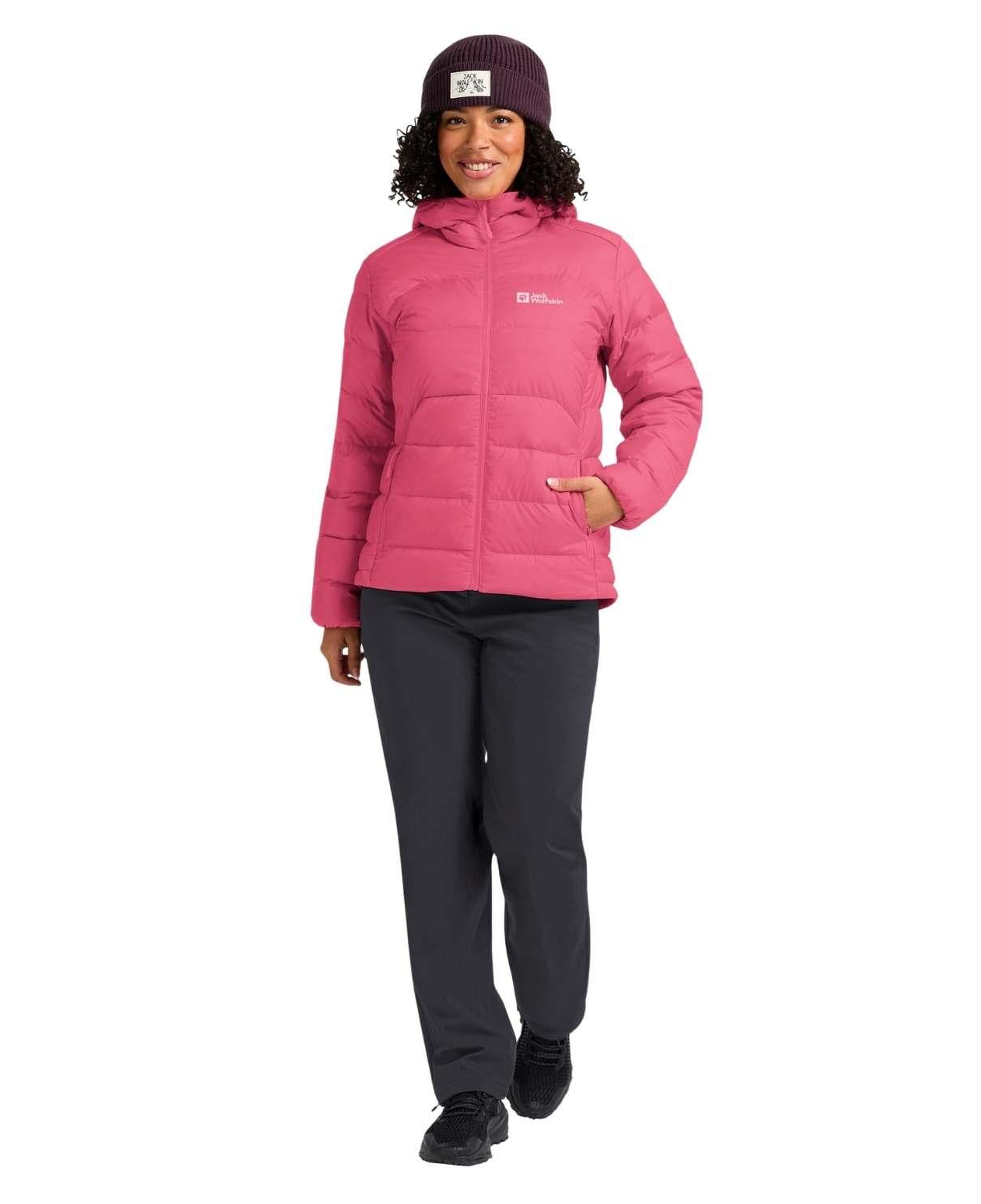 Jack Wolfskin Ather Do Hoody Rds Kadın Pembe Outdoor Ceketi