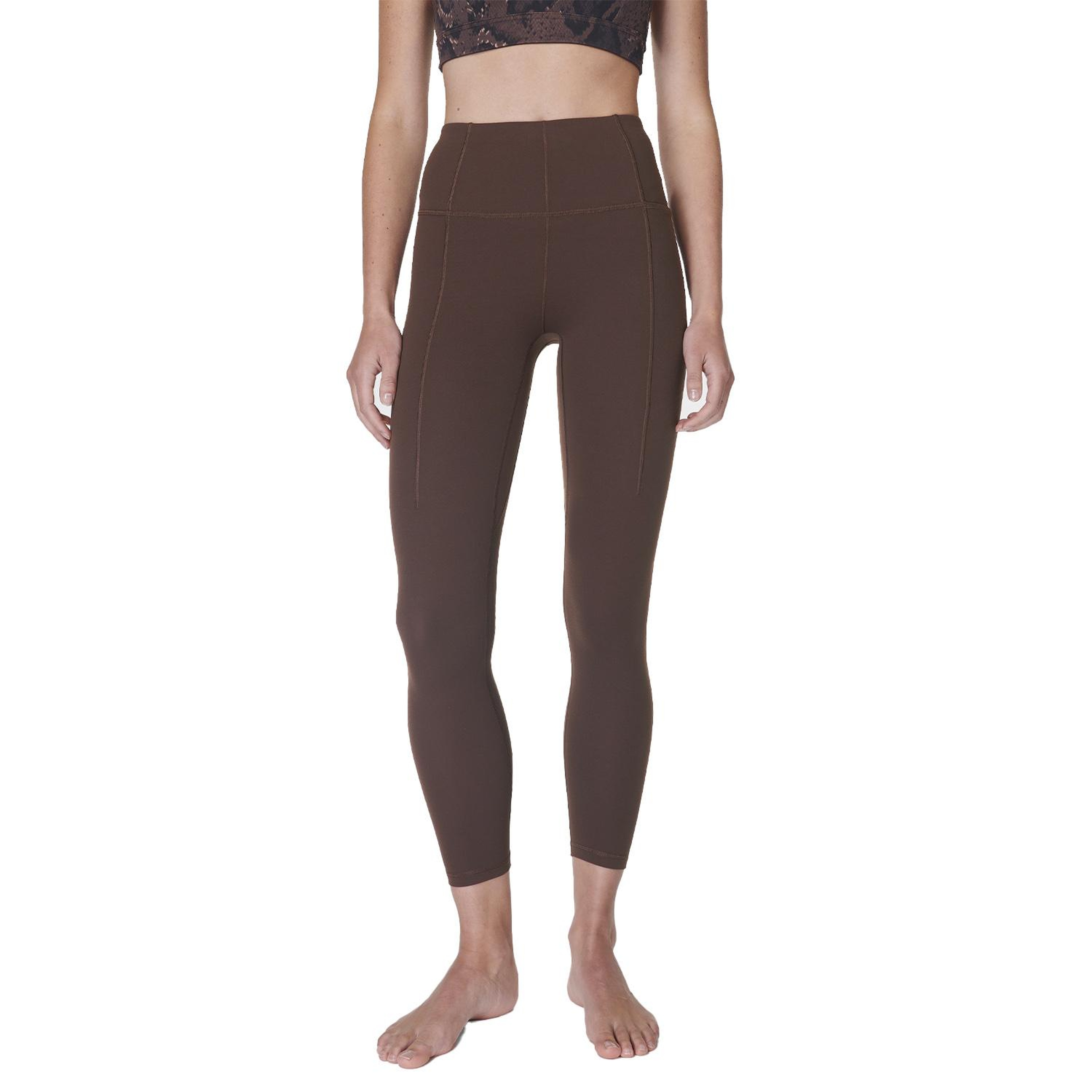 Sweaty Betty Super Soft 78 Yoga Leggings Kadın Kahverengi Yoga Tayt