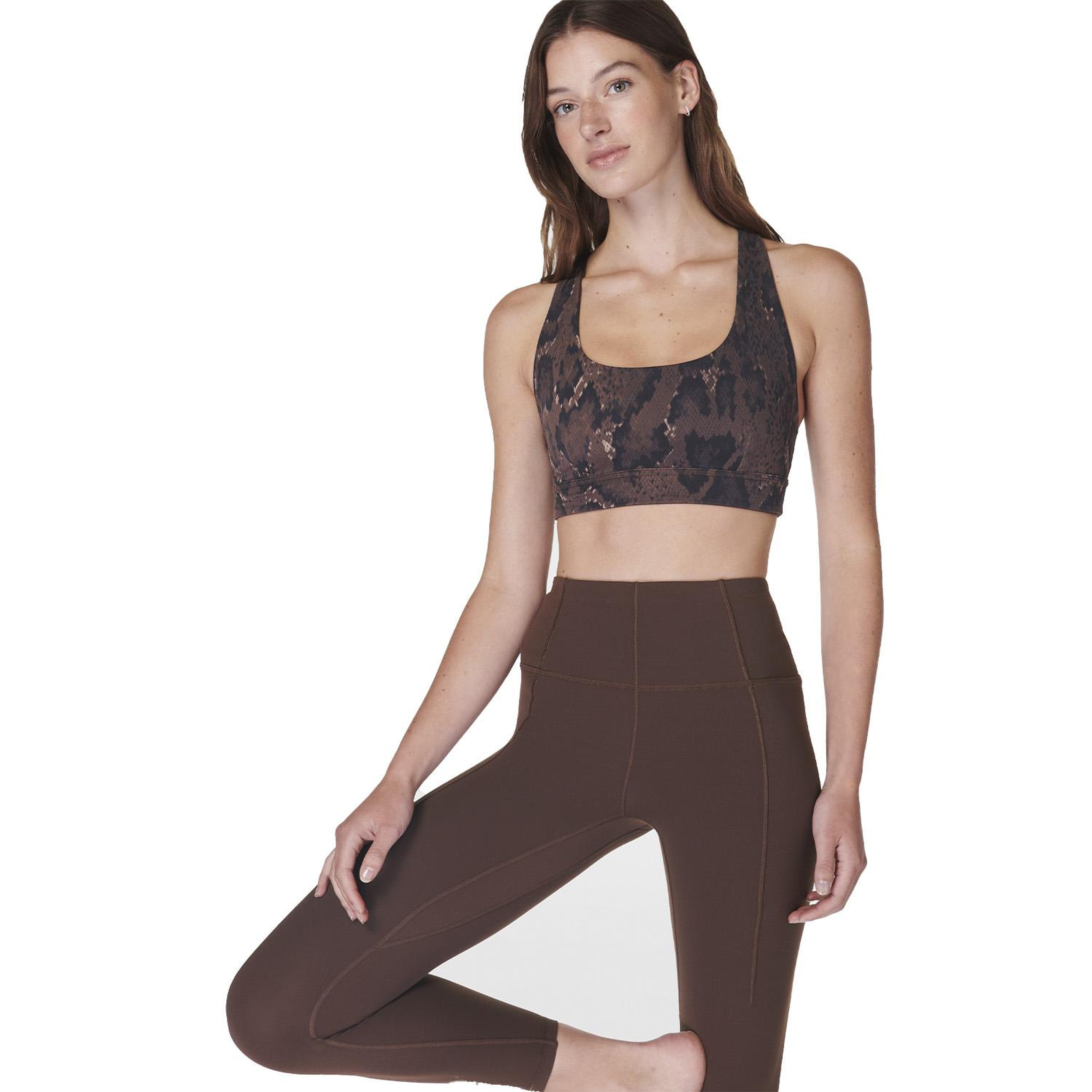 Sweaty Betty Super Soft 78 Yoga Leggings Kadın Kahverengi Yoga Tayt
