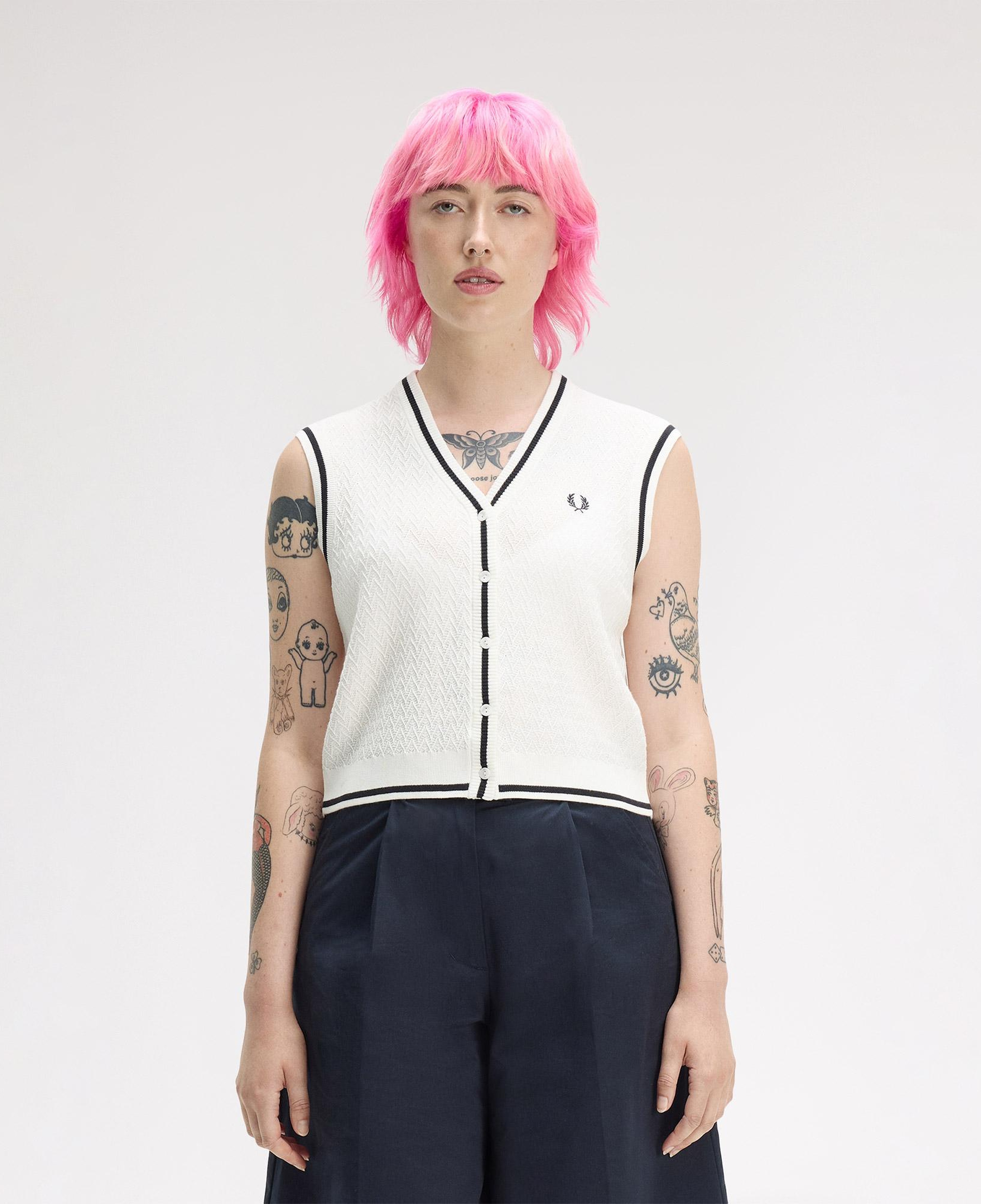 Fred Perry Kadın Beyaz Yelek