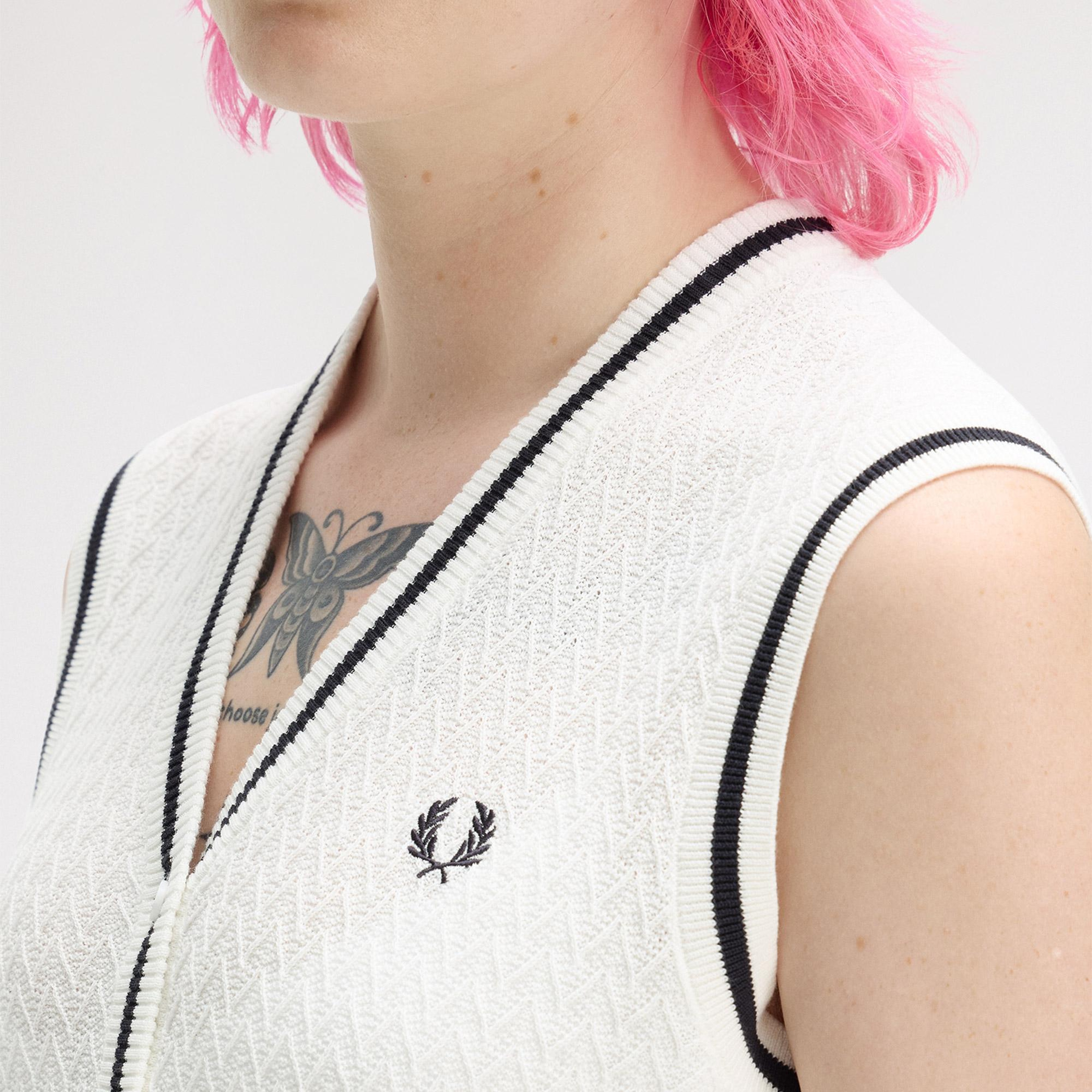 Fred Perry Kadın Beyaz Yelek