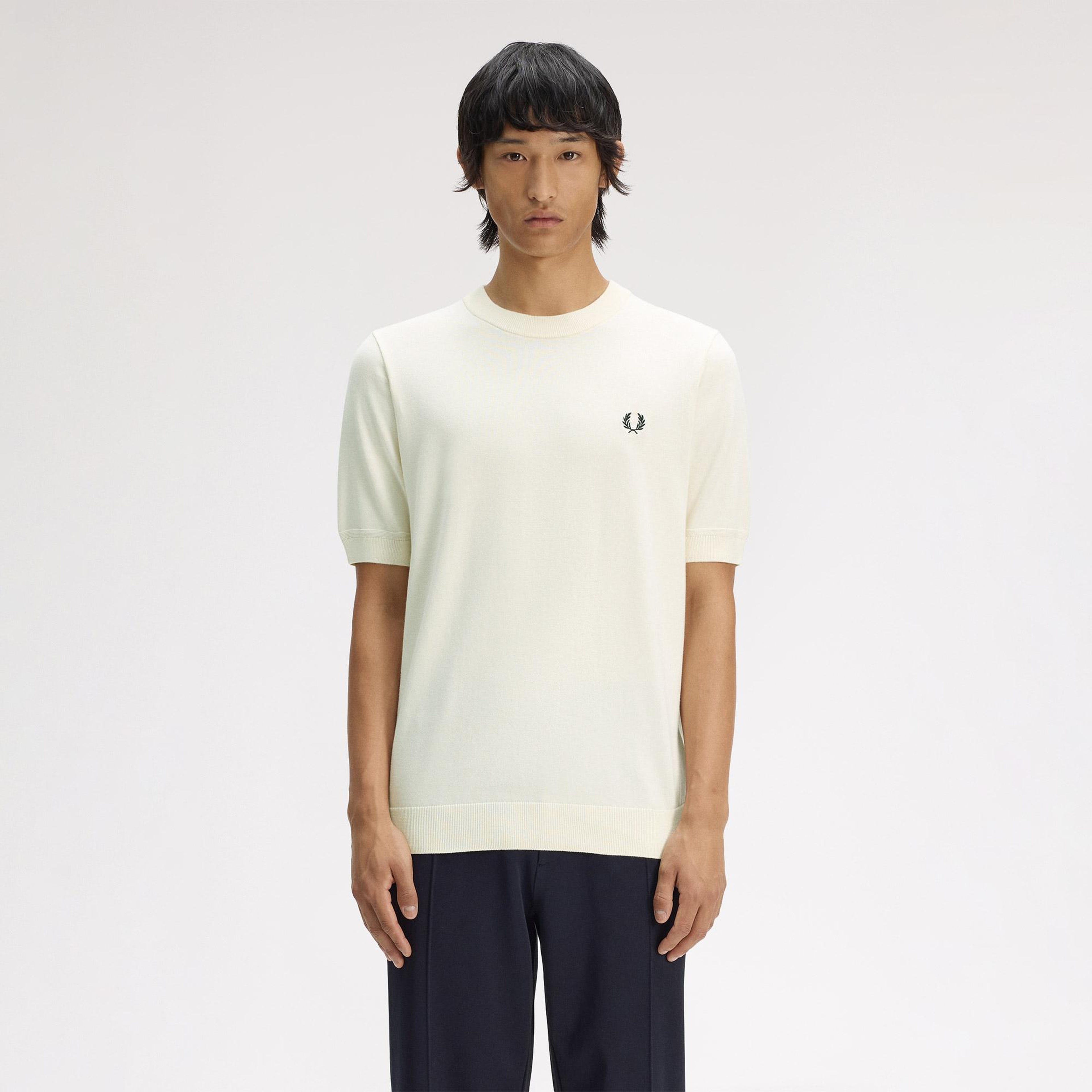 Fred Perry Erkek Krem T-Shirt