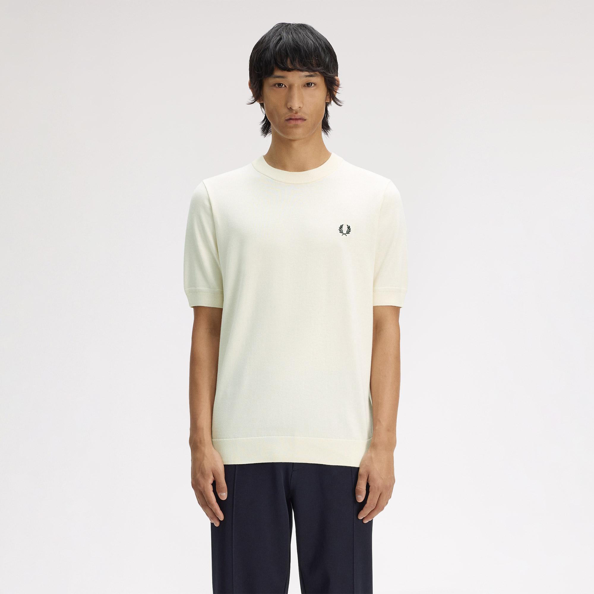 Fred Perry Erkek Krem T-Shirt