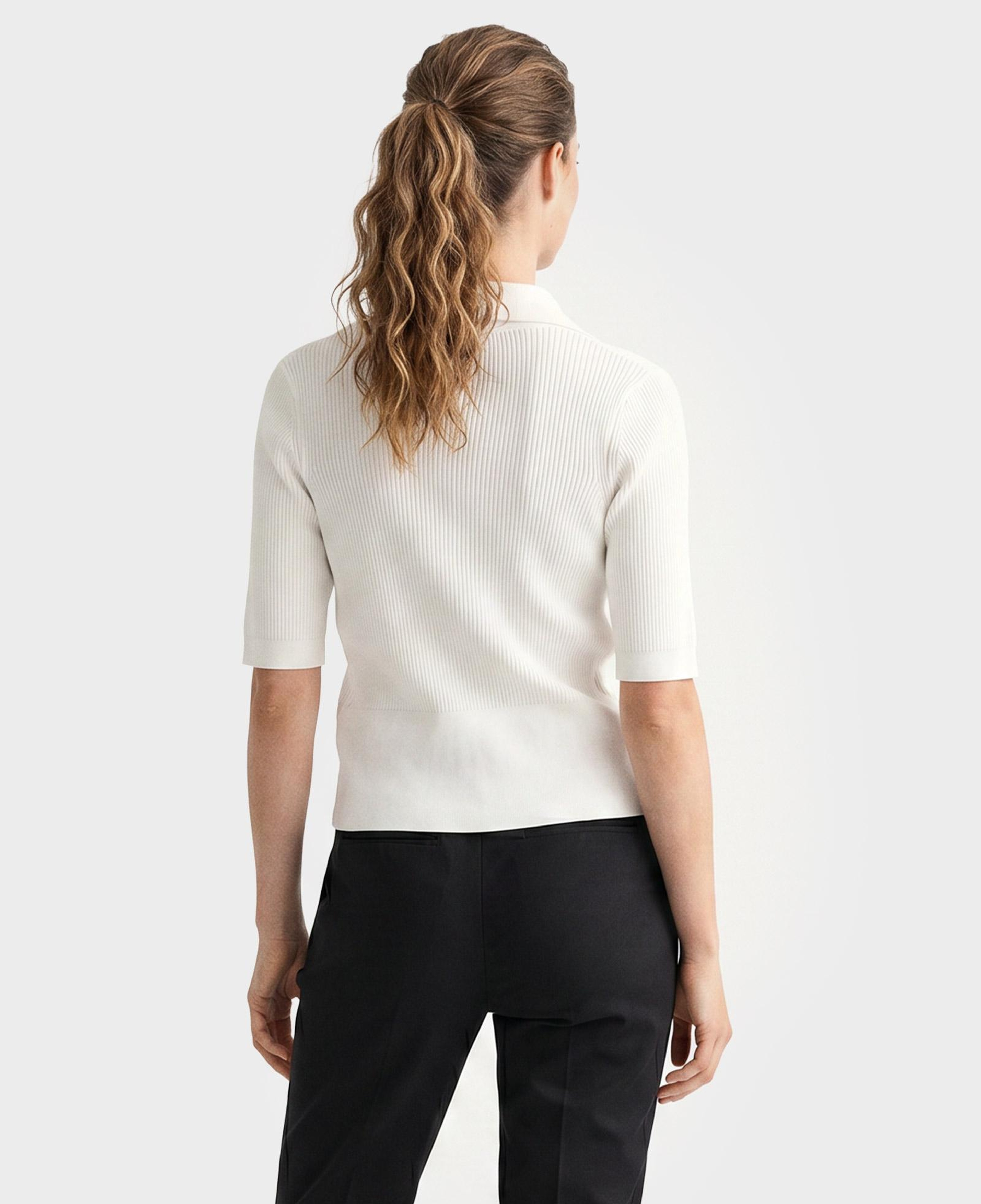 GANT Kadın Beyaz Slim Fit Yarım Kollu Triko