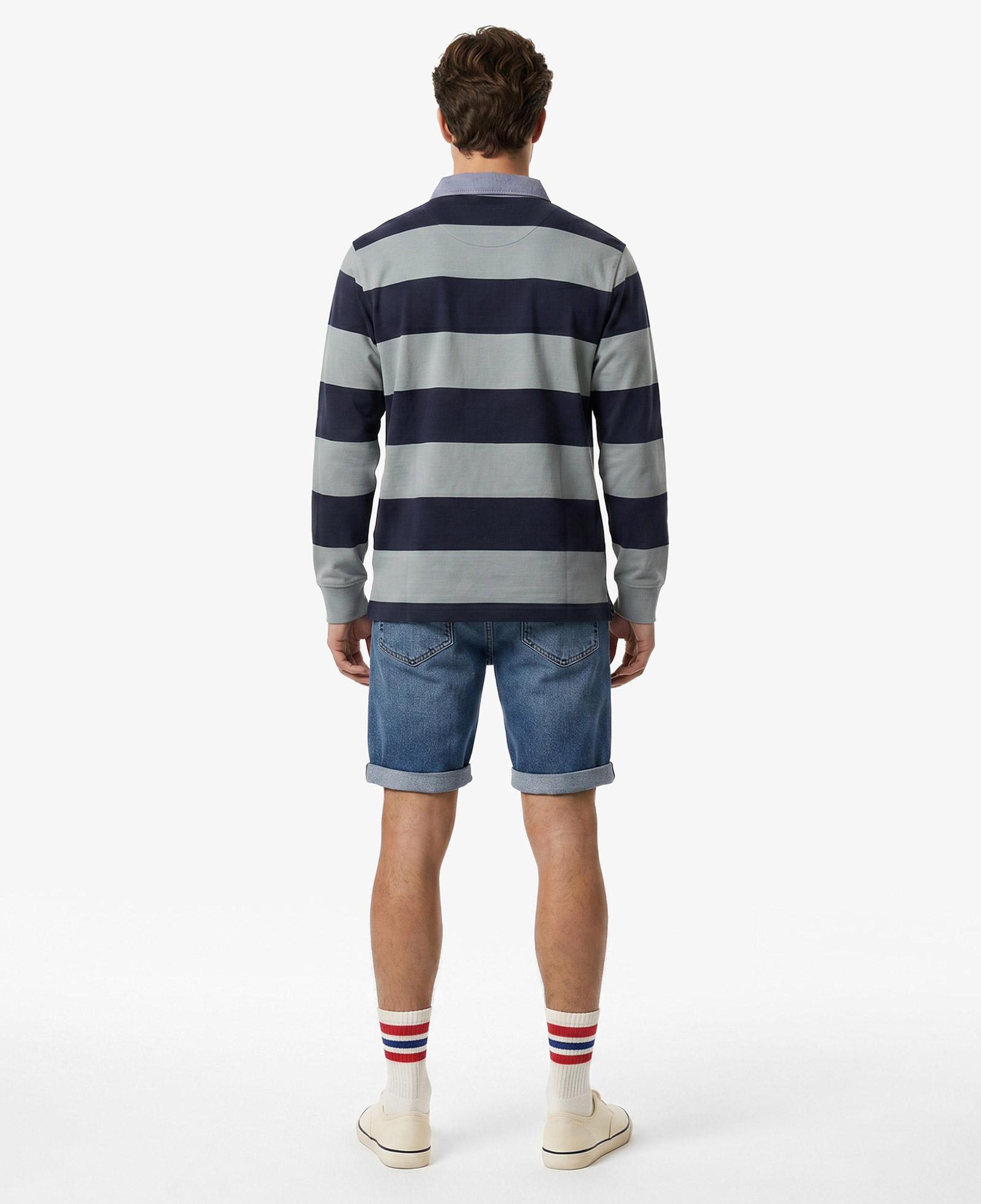 GANT Erkek Yeşil Regular Fit Çizgili Logolu Polo Yaka Rugby T-Shirt