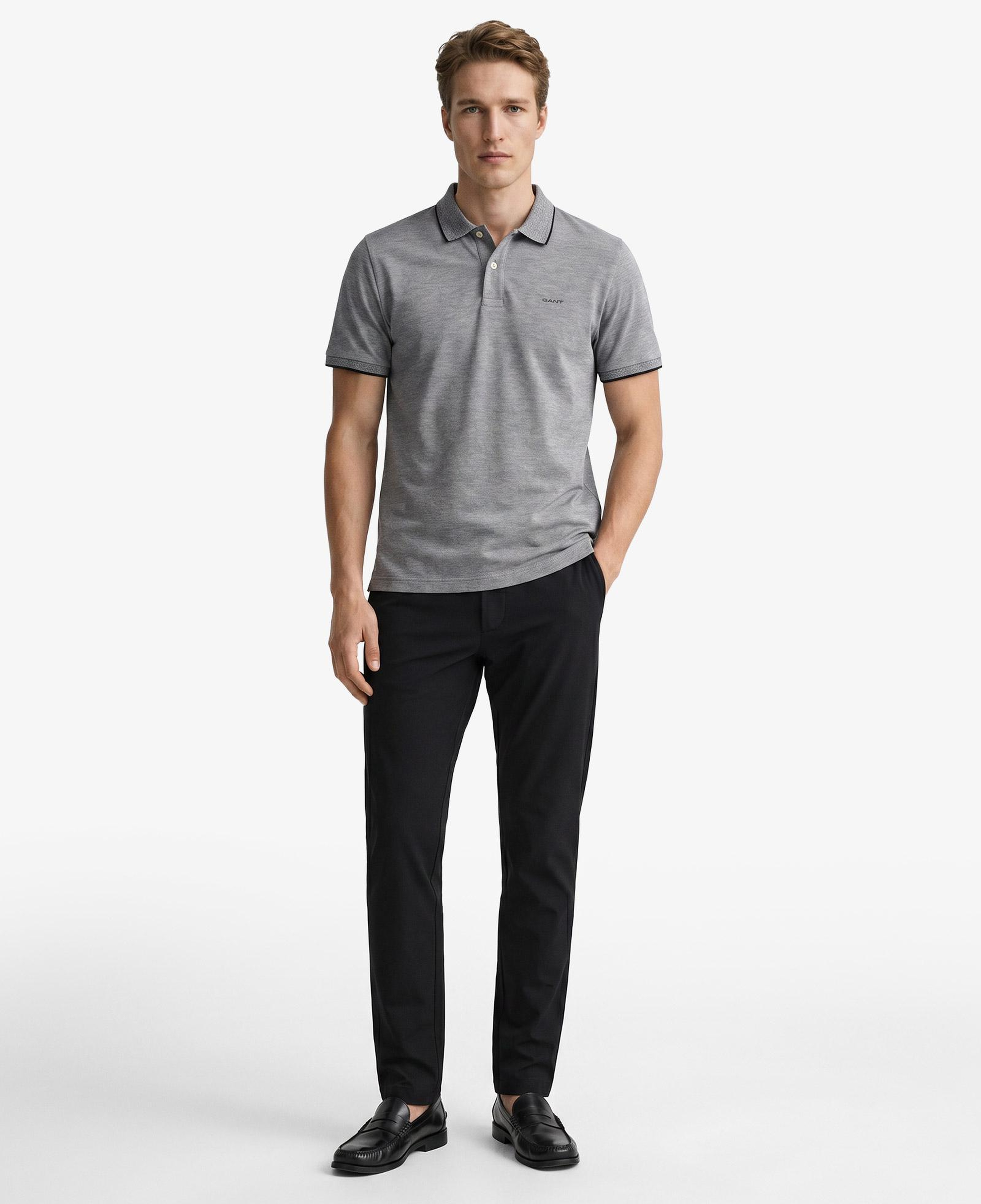GANT Erkek Siyah Regular Fit Polo Yaka T-Shirt