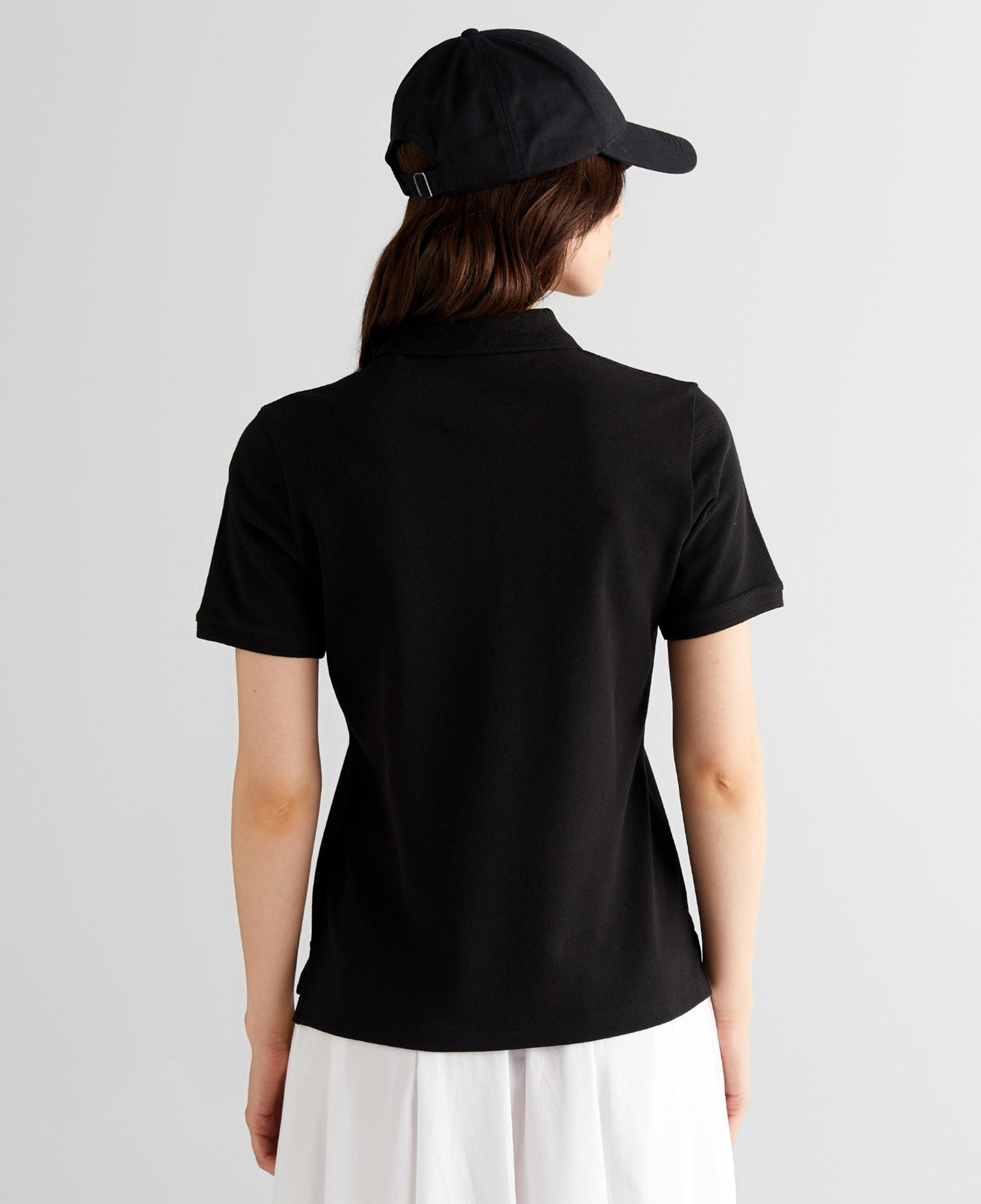 GANT Kadın Siyah Regular Fit Logolu Polo Yaka T-Shirt