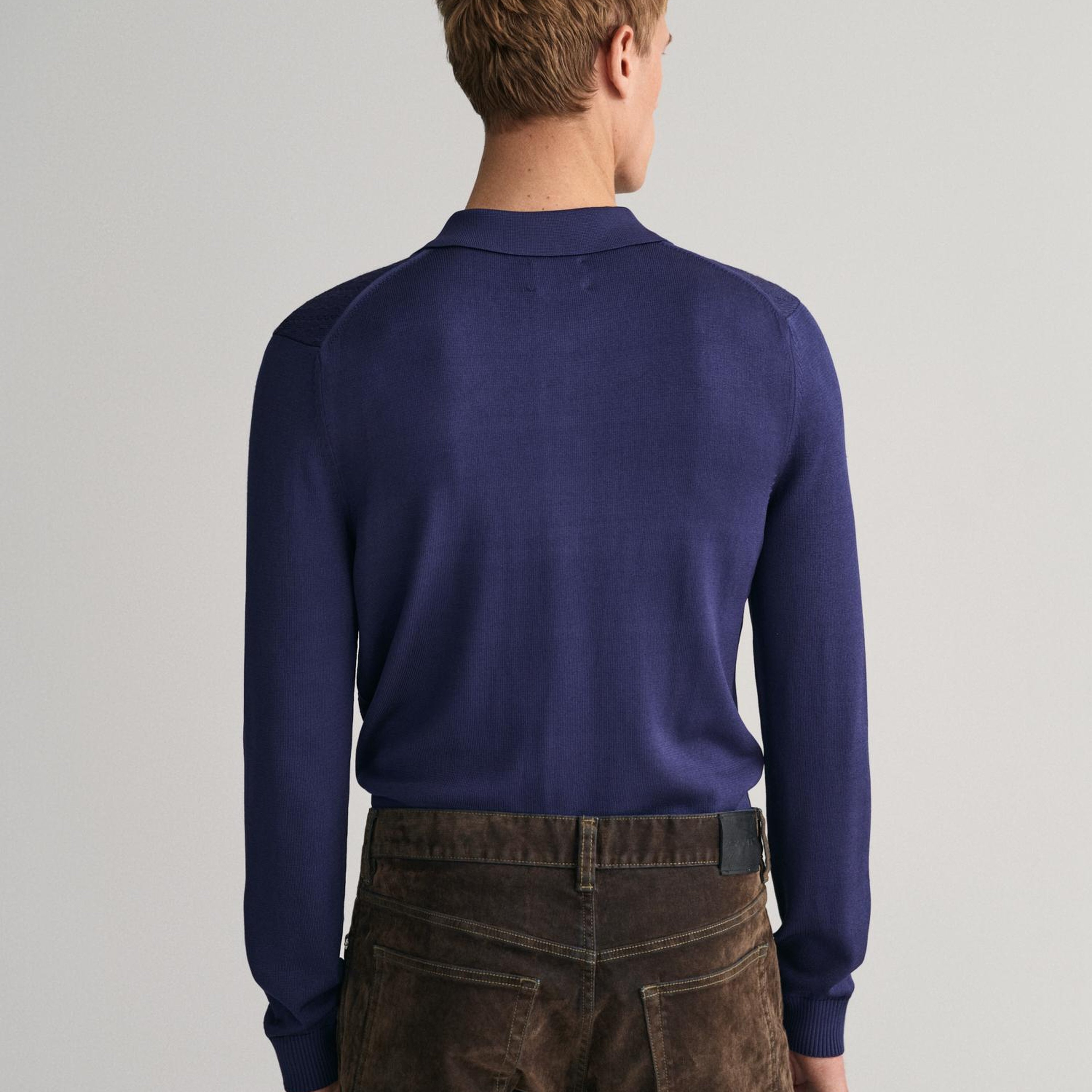 GANT Erkek Lacivert Relaxed Fit Klasik Yaka Kazak