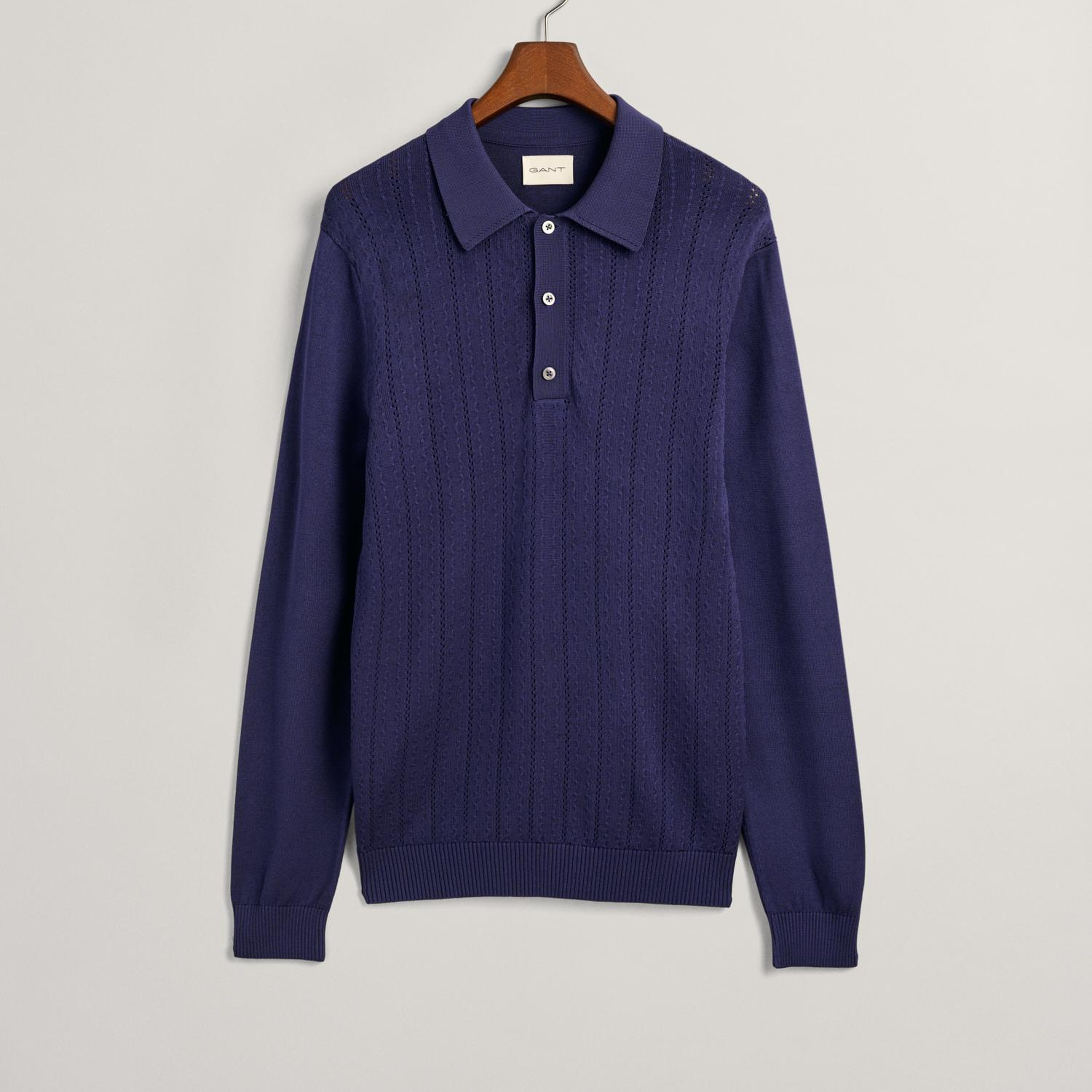 GANT Erkek Lacivert Relaxed Fit Klasik Yaka Kazak