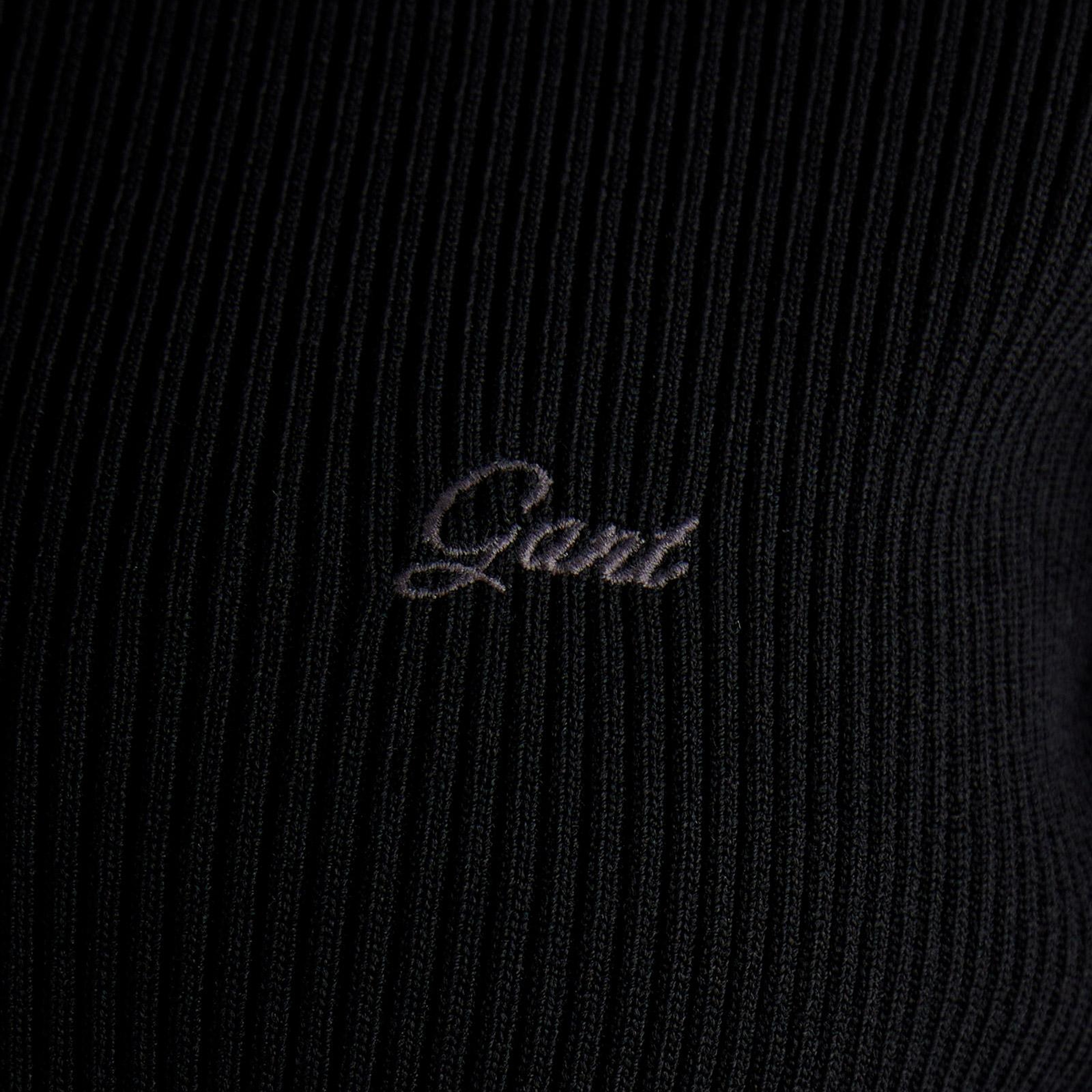 GANT Kadın Siyah Slim Fit Yarım Kollu Triko