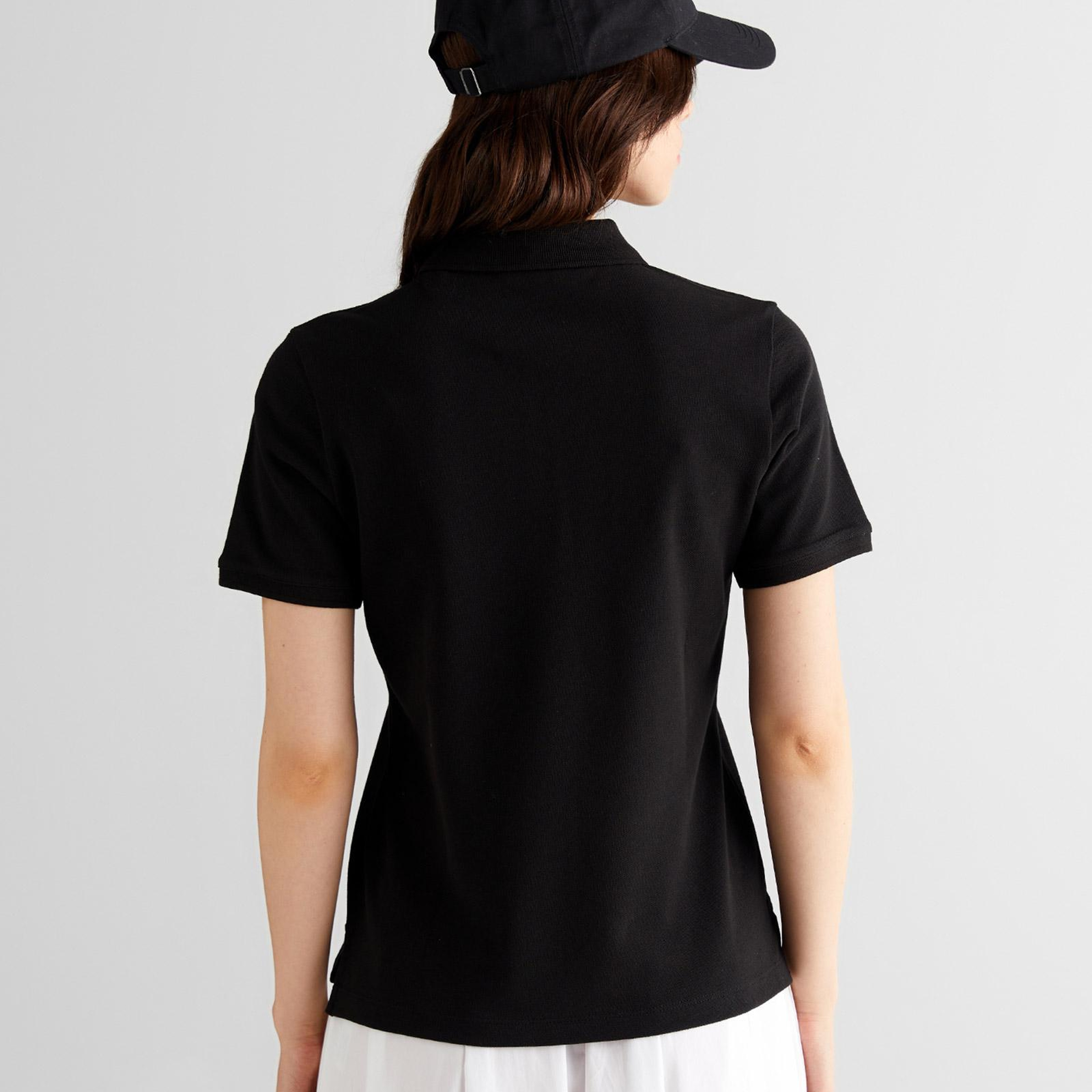 GANT Kadın Siyah Regular Fit Logolu Polo Yaka T-Shirt